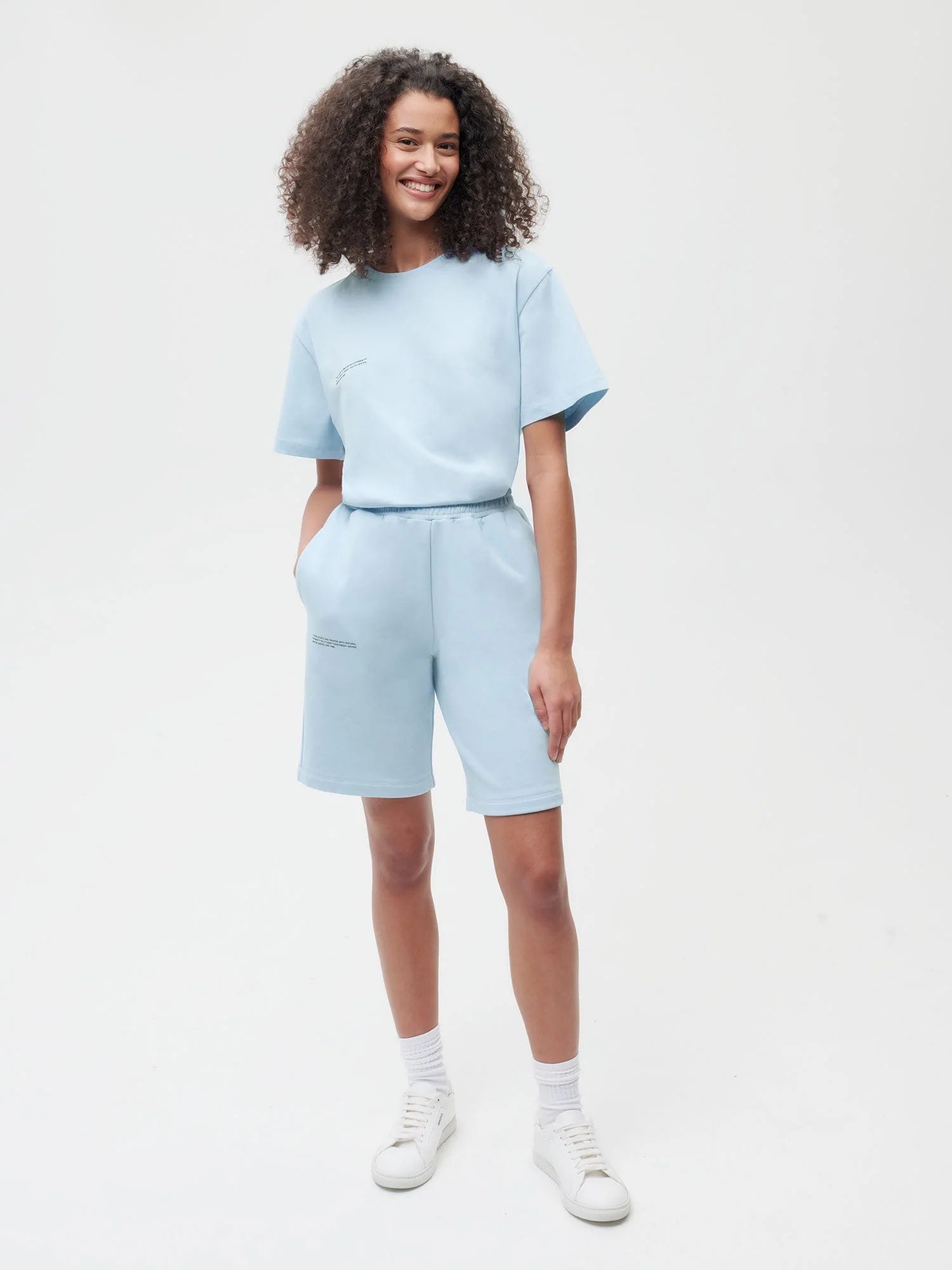 Organic Cotton Long Shorts Baby Blue Female