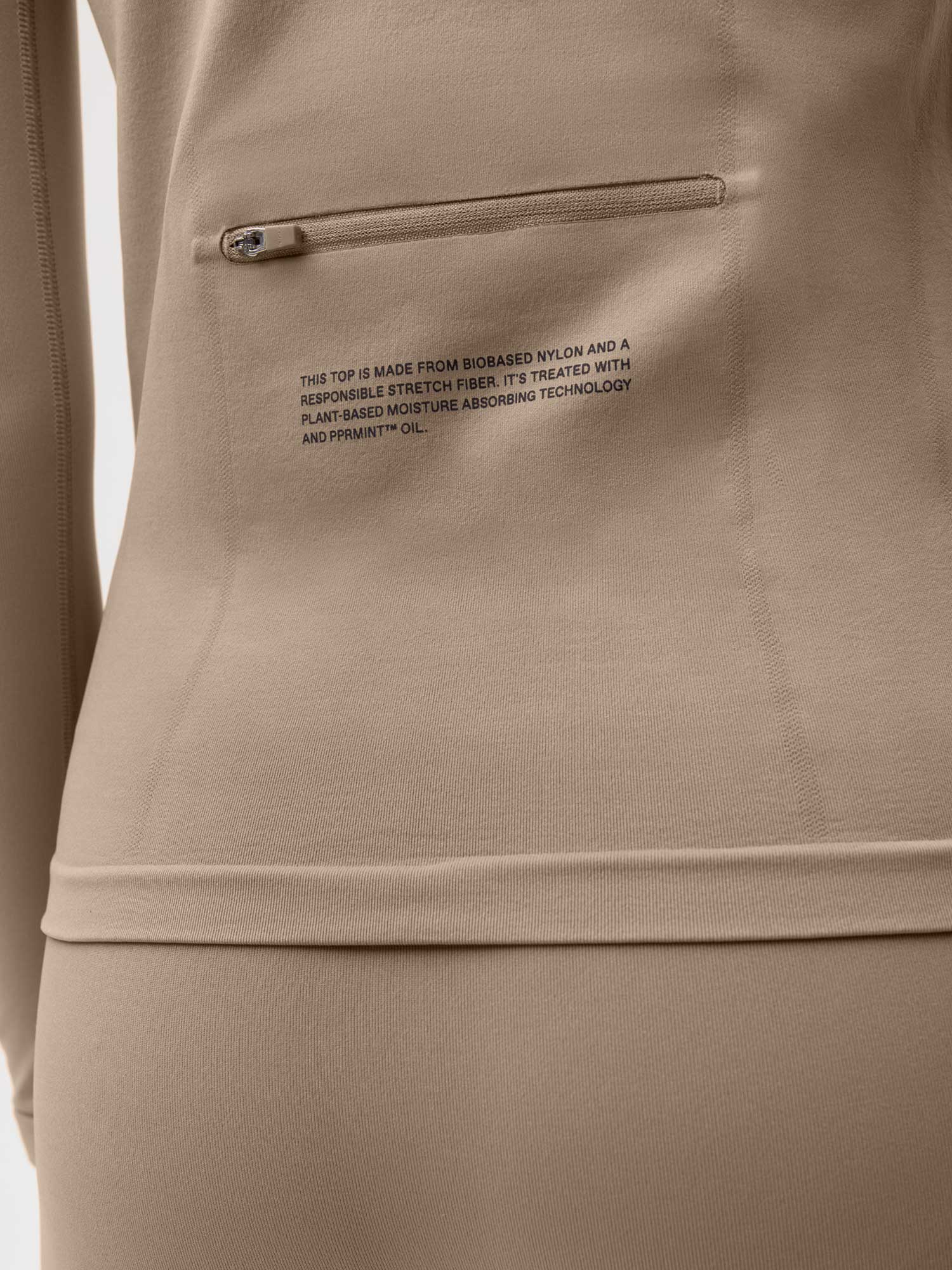 Activewear Womens Long Sleeve Top Taupe