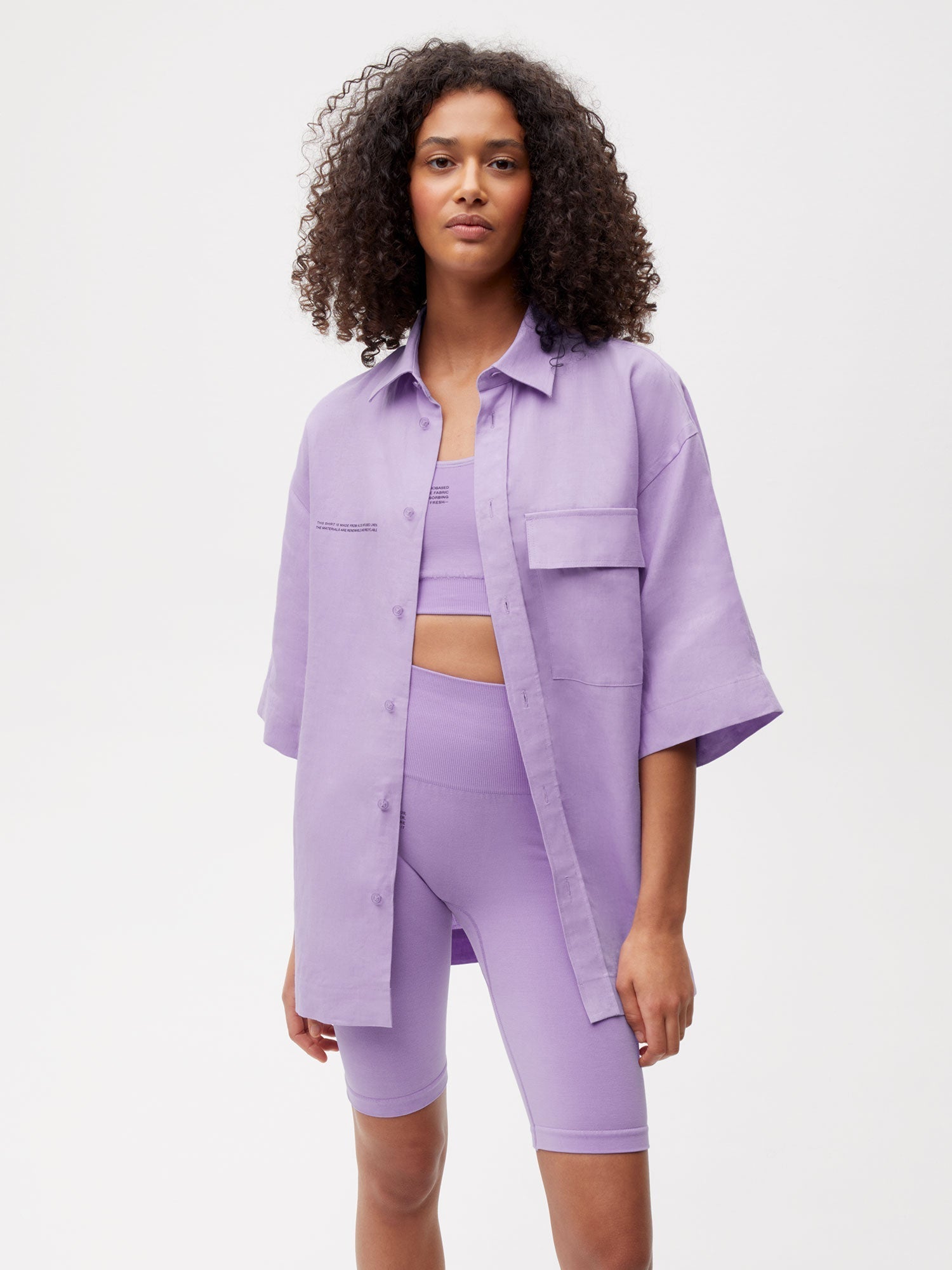 Aloe Linen Short Sleeve Shirt Female