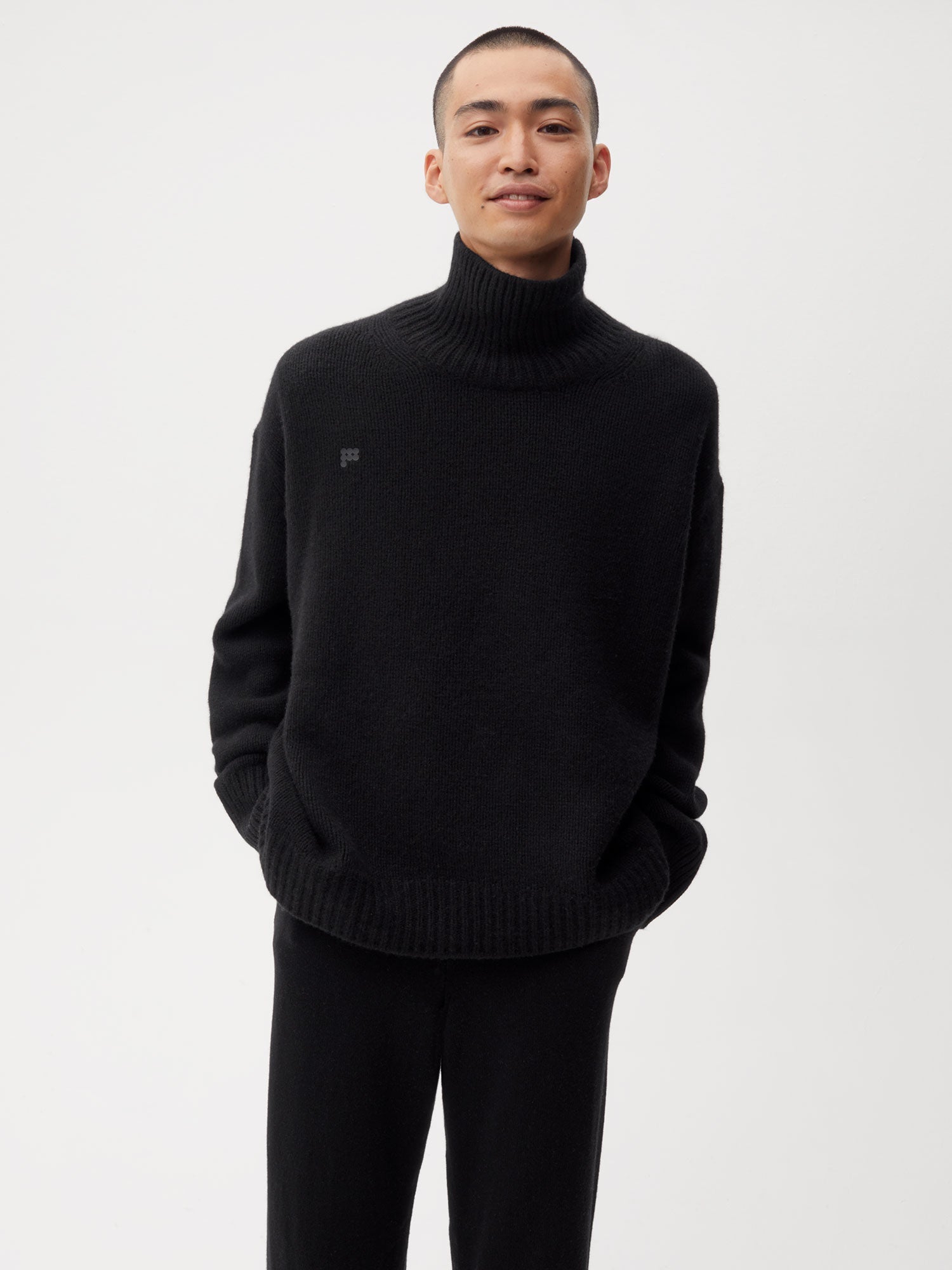 Cashmere Mens Turtleneck Black