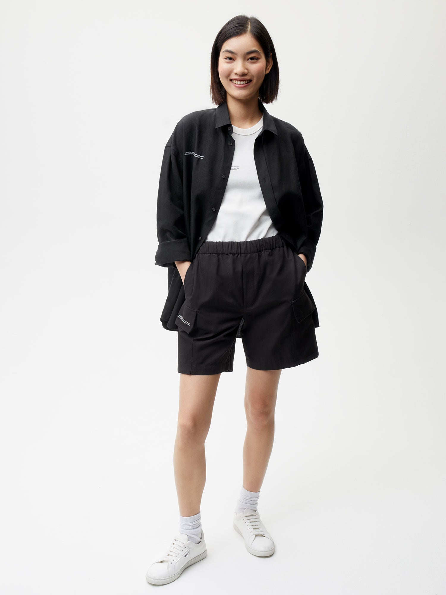 Organic Cotton Blend Cargo Shorts Female