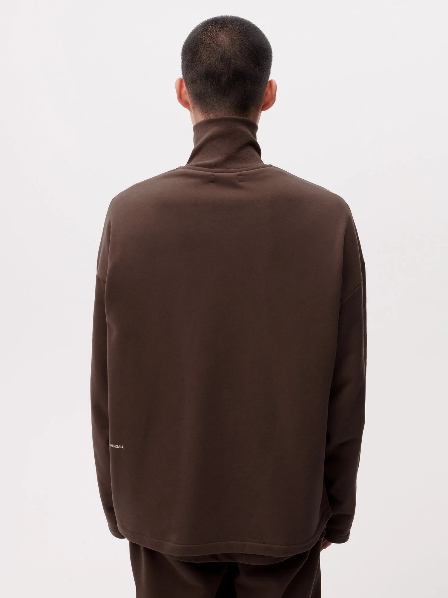 Earth Tones Organic Cotton Half Zip Sweatshirt Chesnut Brown