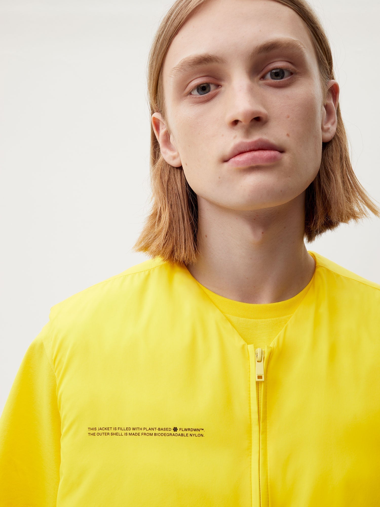 Men FLWRDWN Lite Puffer Vest—saffron yellow