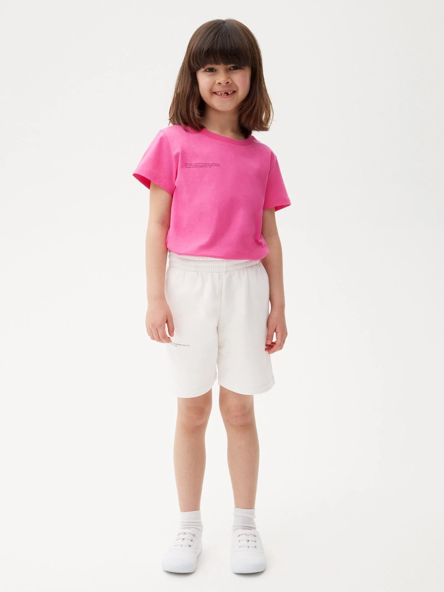 Kids Organic Cotton Long Shorts Off White