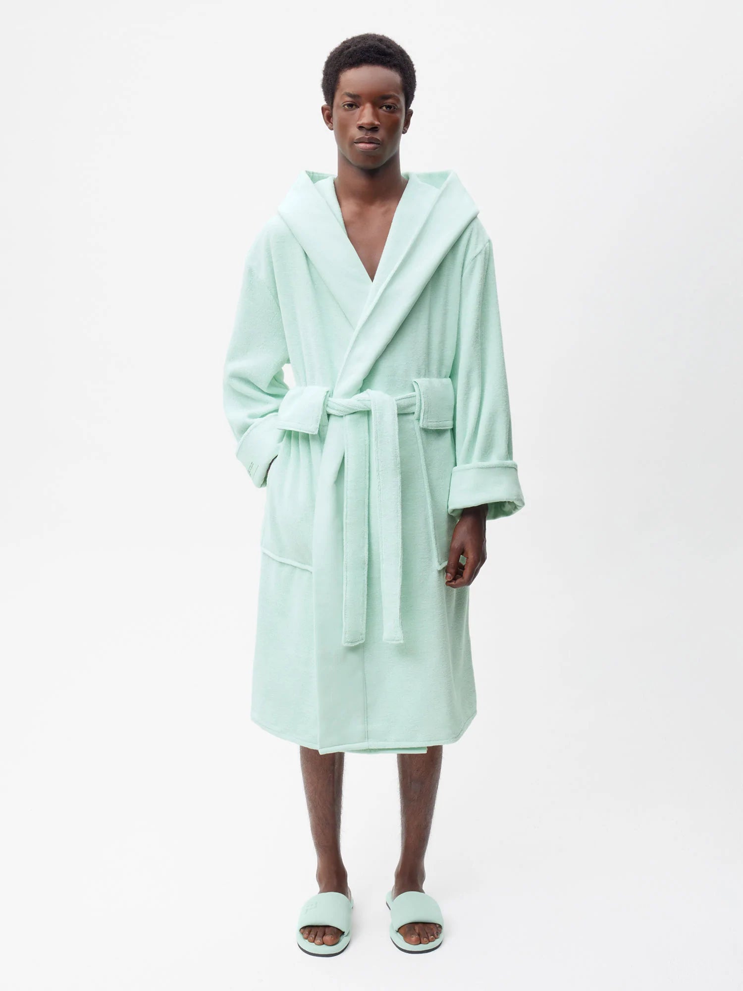 Organic-Cotton-Bath-Robe-Lagoon-Green-Male-1