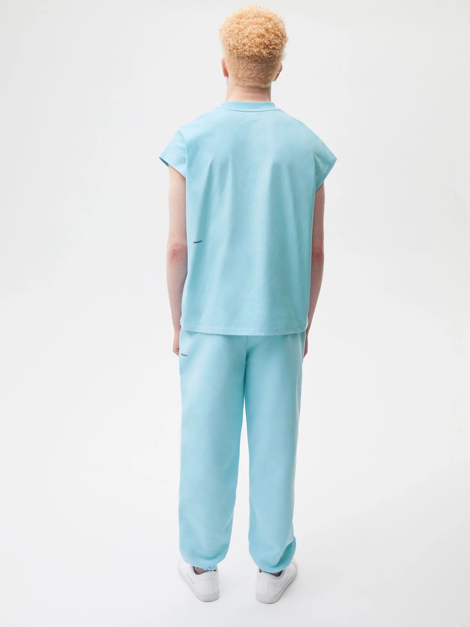 Organic Cotton Cropped Shoulder T Shirt Celestial Blue Male