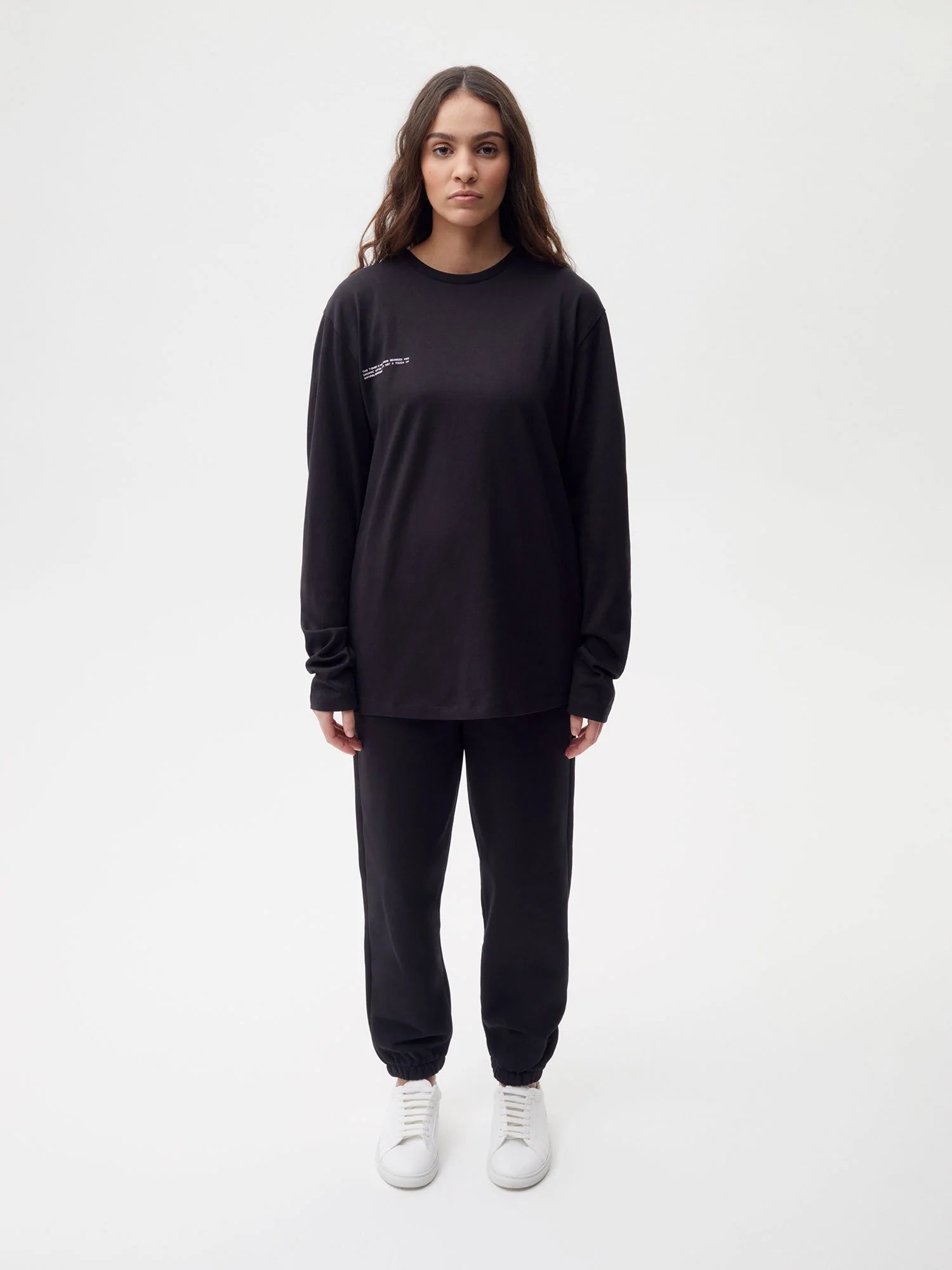 Organic Cotton Long Sleeve T Shirt Black Female