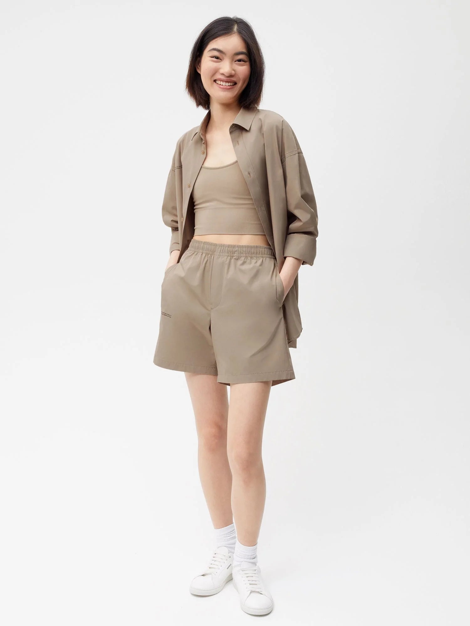 Organic Cotton Poplin Elasticated Shorts Female