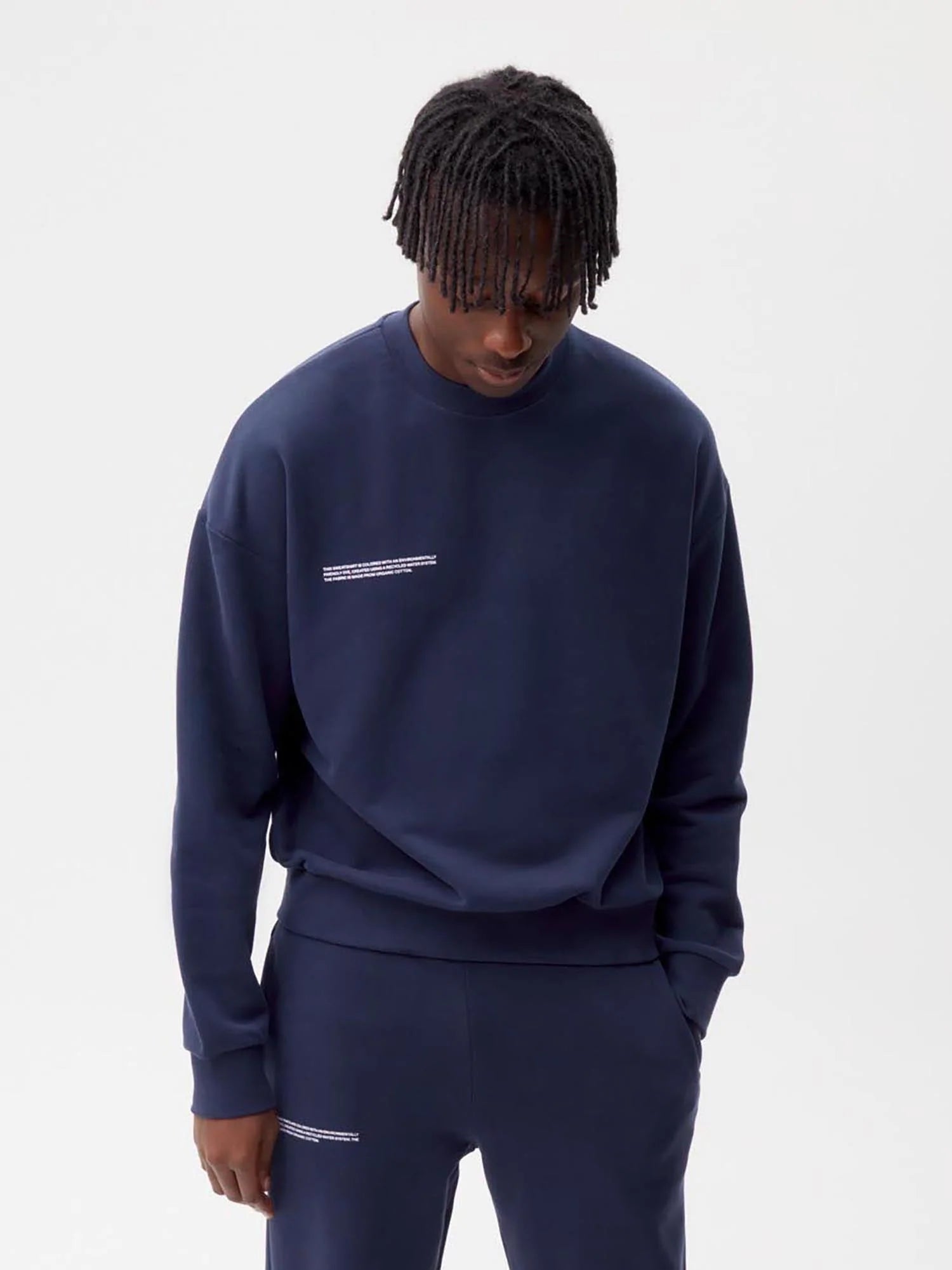 Organic Cotton Sweatshirt Navy Blue Male