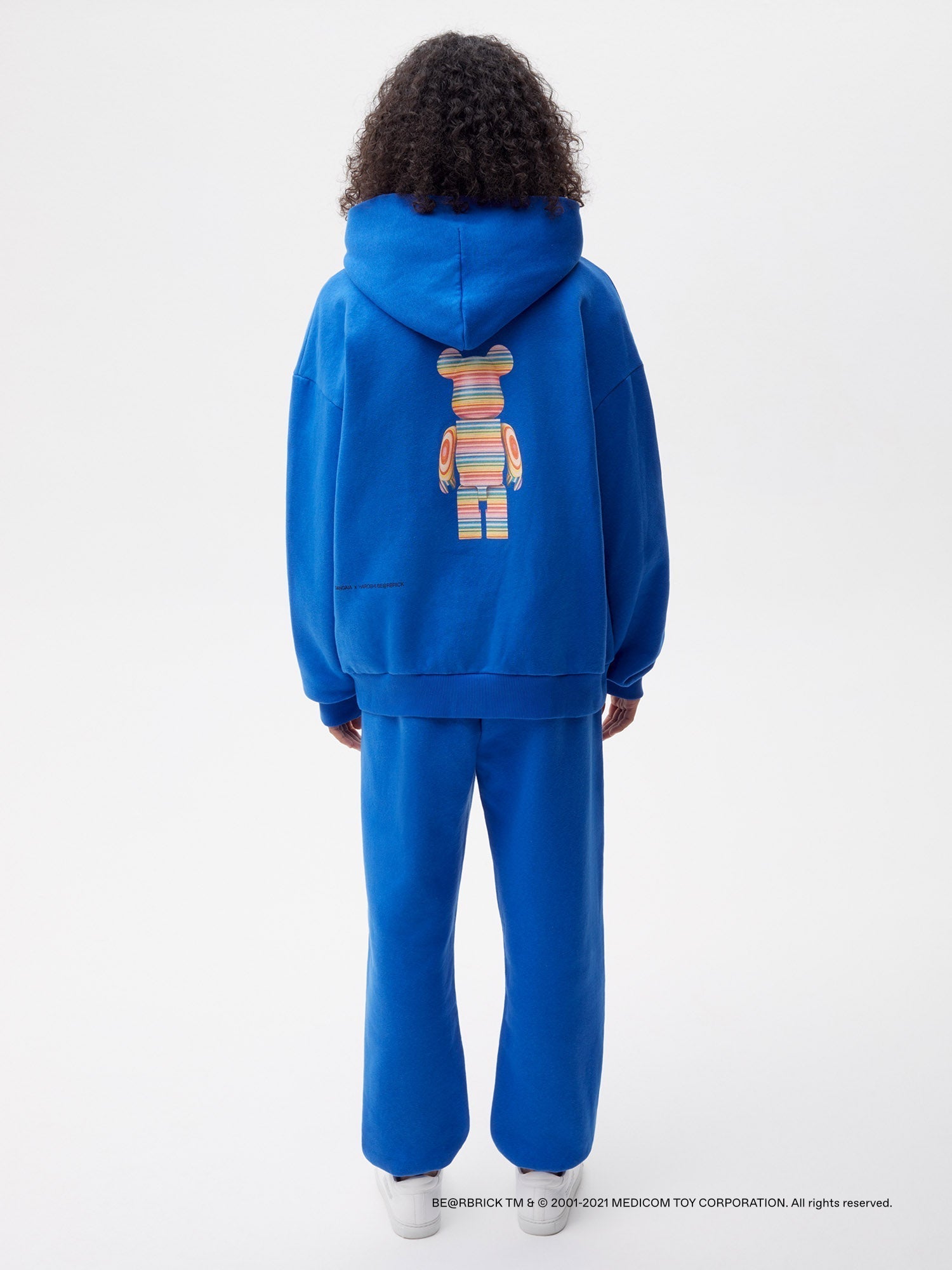 Pangaia Haroshi Bearbrick Heavyweight Organic Cotton Hoodie Cobalt Blue Female