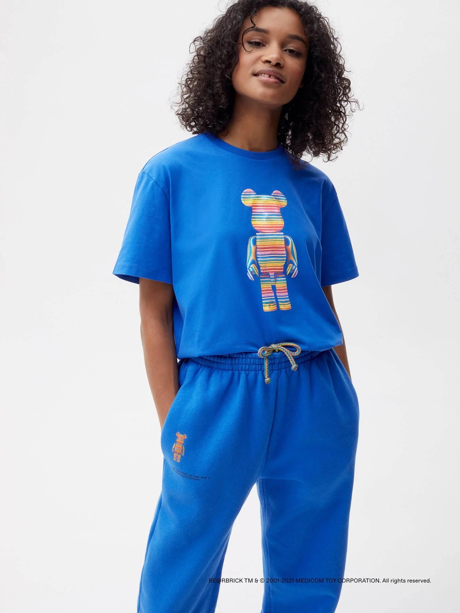 Pangaia Haroshi Bearbrick Heavyweight Organic Cotton Track Pants Cobalt Blue Female