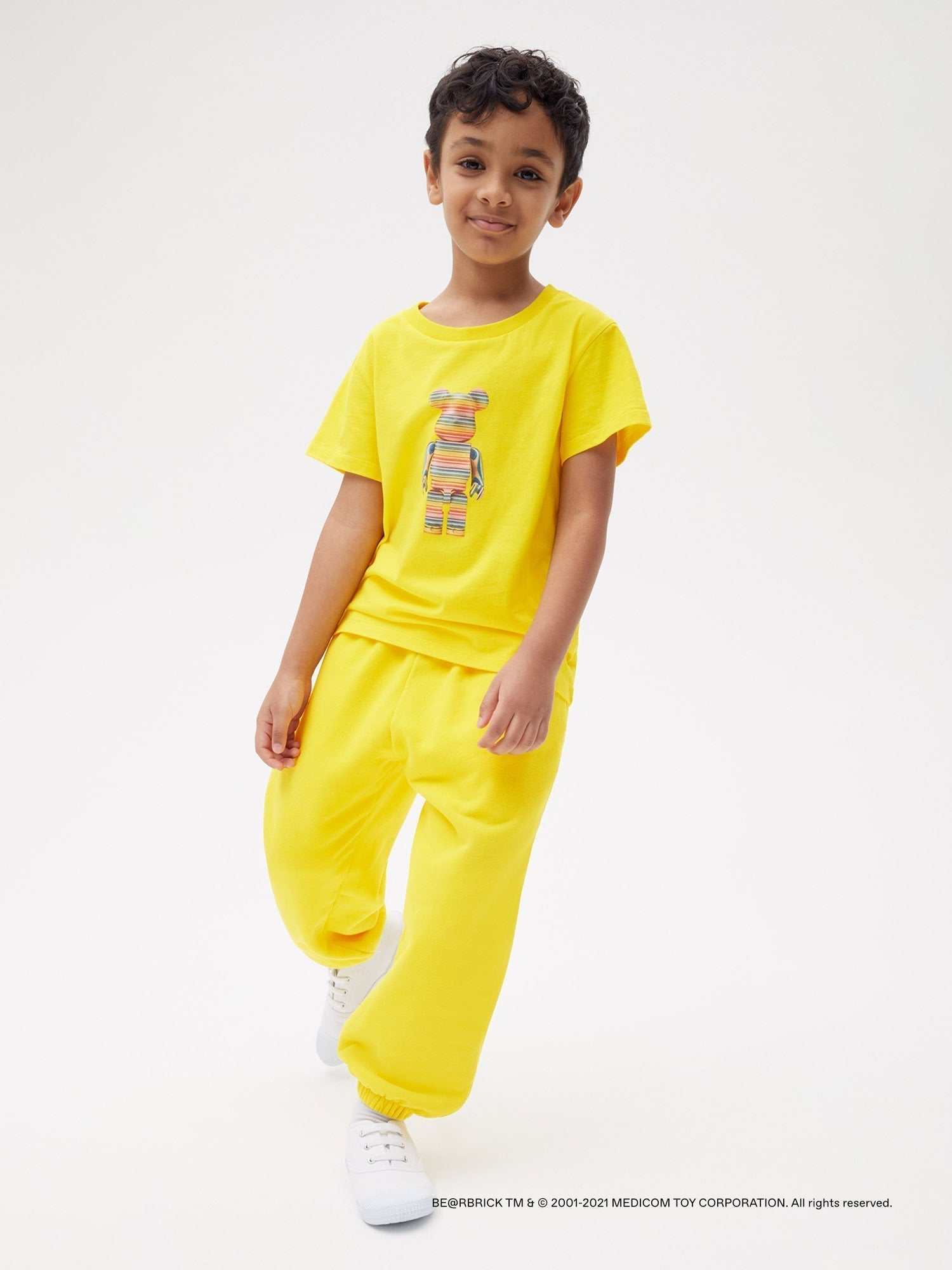 Pangaia Haroshi Bearbrick Heavyweight Organic Cotton Track Pants Saffron Yellow Kids