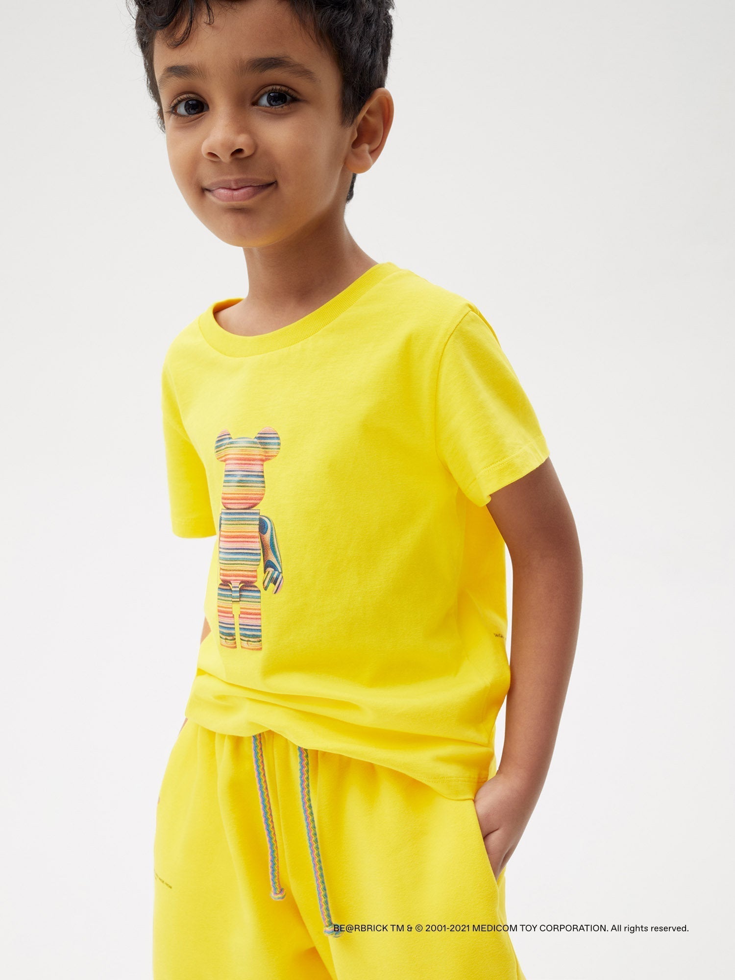 Pangaia Haroshi Bearbrick Heavyweight Organic Cotton Track Pants Saffron Yellow Kids