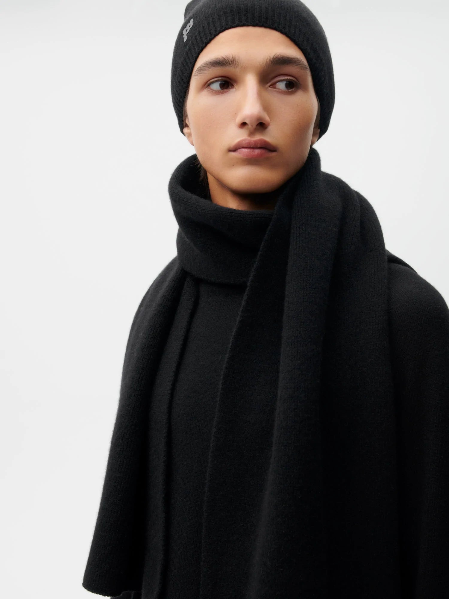 Recycled Cashmere Scarf—black male
