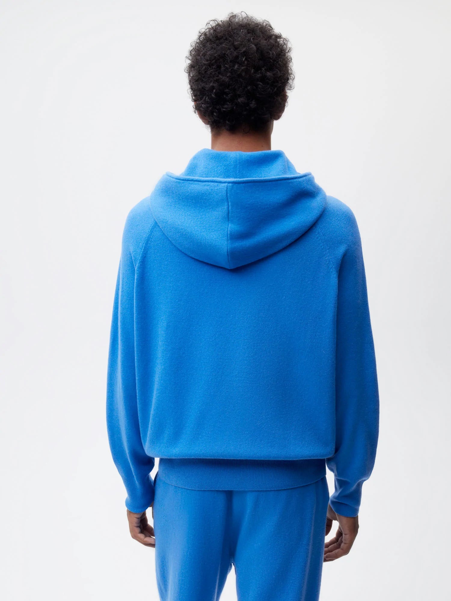 Recycled Cashmere Hoodie—cerulean blue male