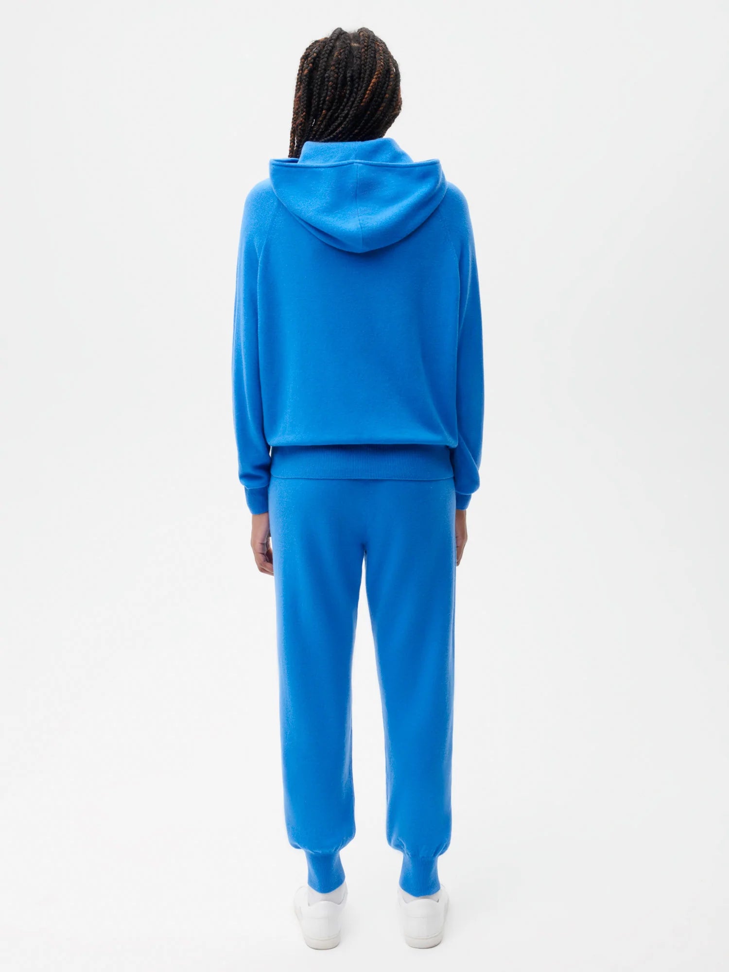 Recycled Cashmere Track Pants—cerulean blue female