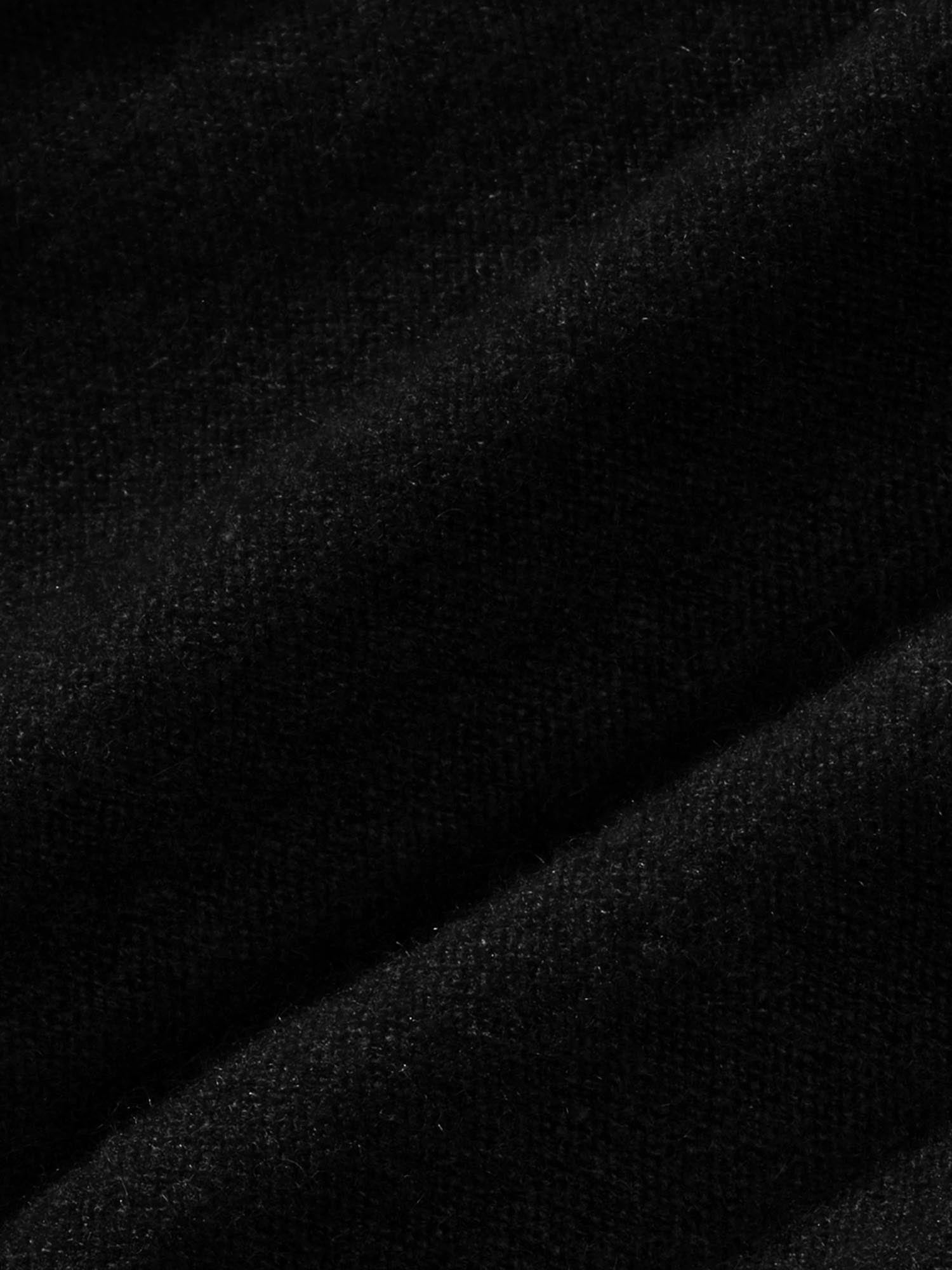 Women Recycled Cashmere Fitted Turtleneck Top—black