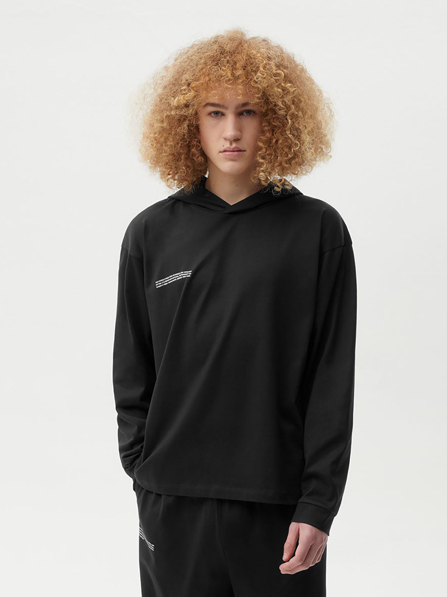 Men Organic Cotton Loungewear Top with C-FIBER—black