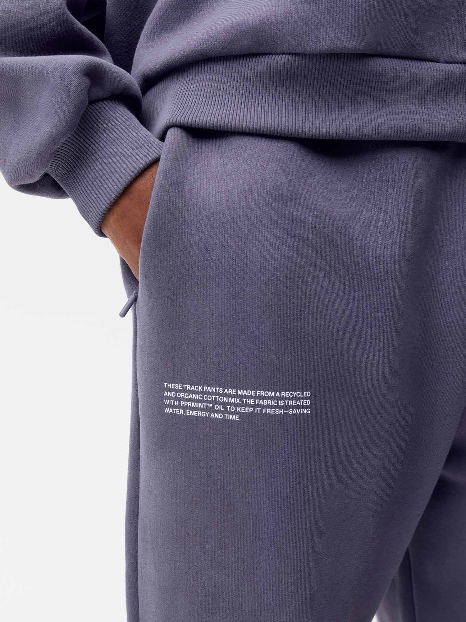 Recycled Cotton Tapered Track Pants—slate blue male
