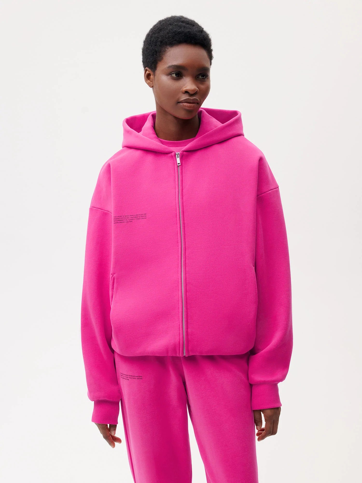 Wide Fit Zipped Hoodie—foxglove pink female
