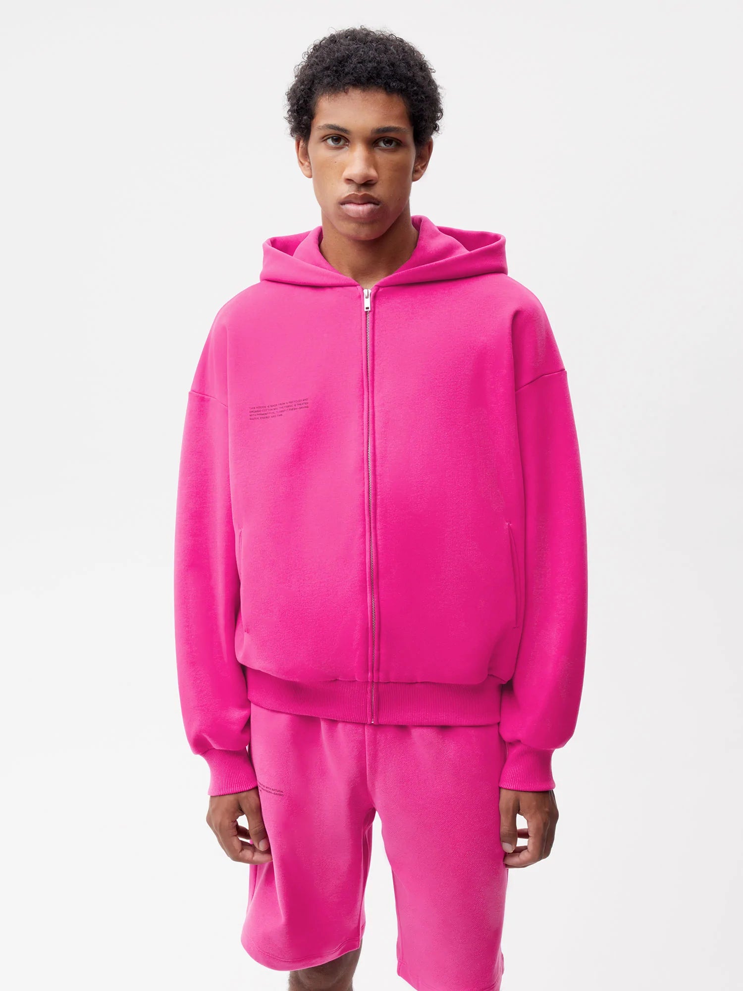Wide Fit Zipped Hoodie—foxglove pink male