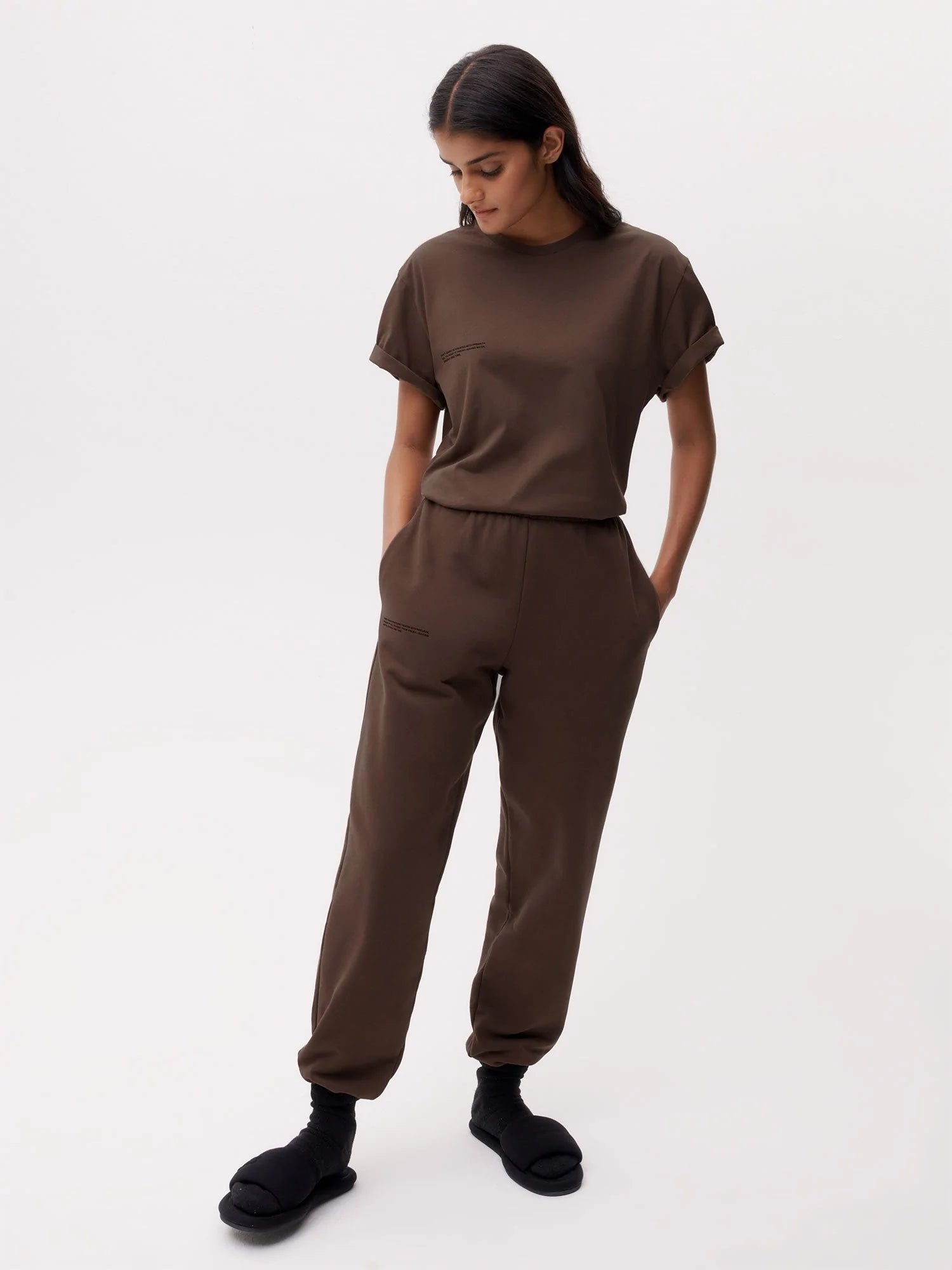 Organic Cotton Track Pant Chesnut Brown Female