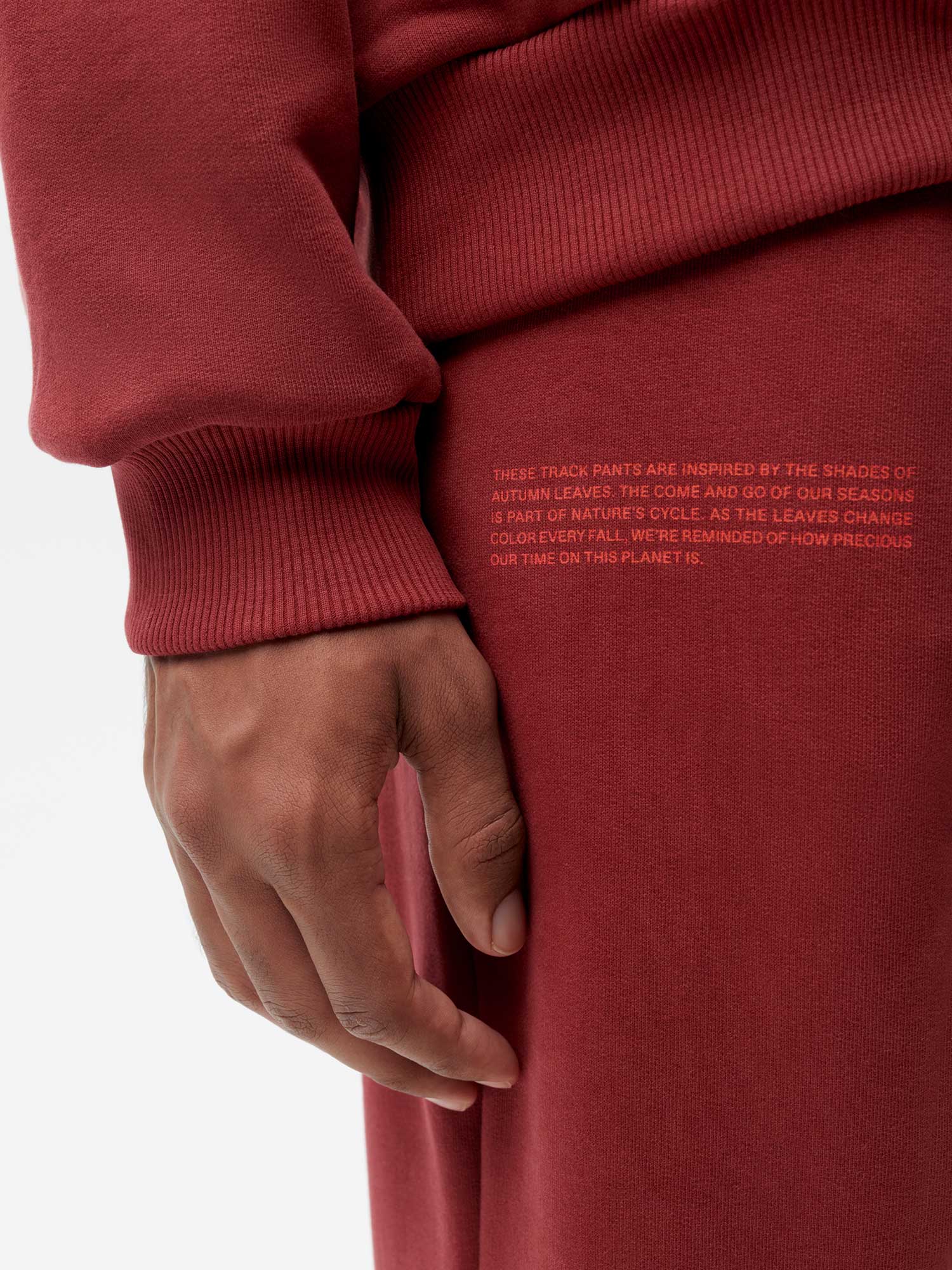 Autumn Leaves Track Pants—maple red male