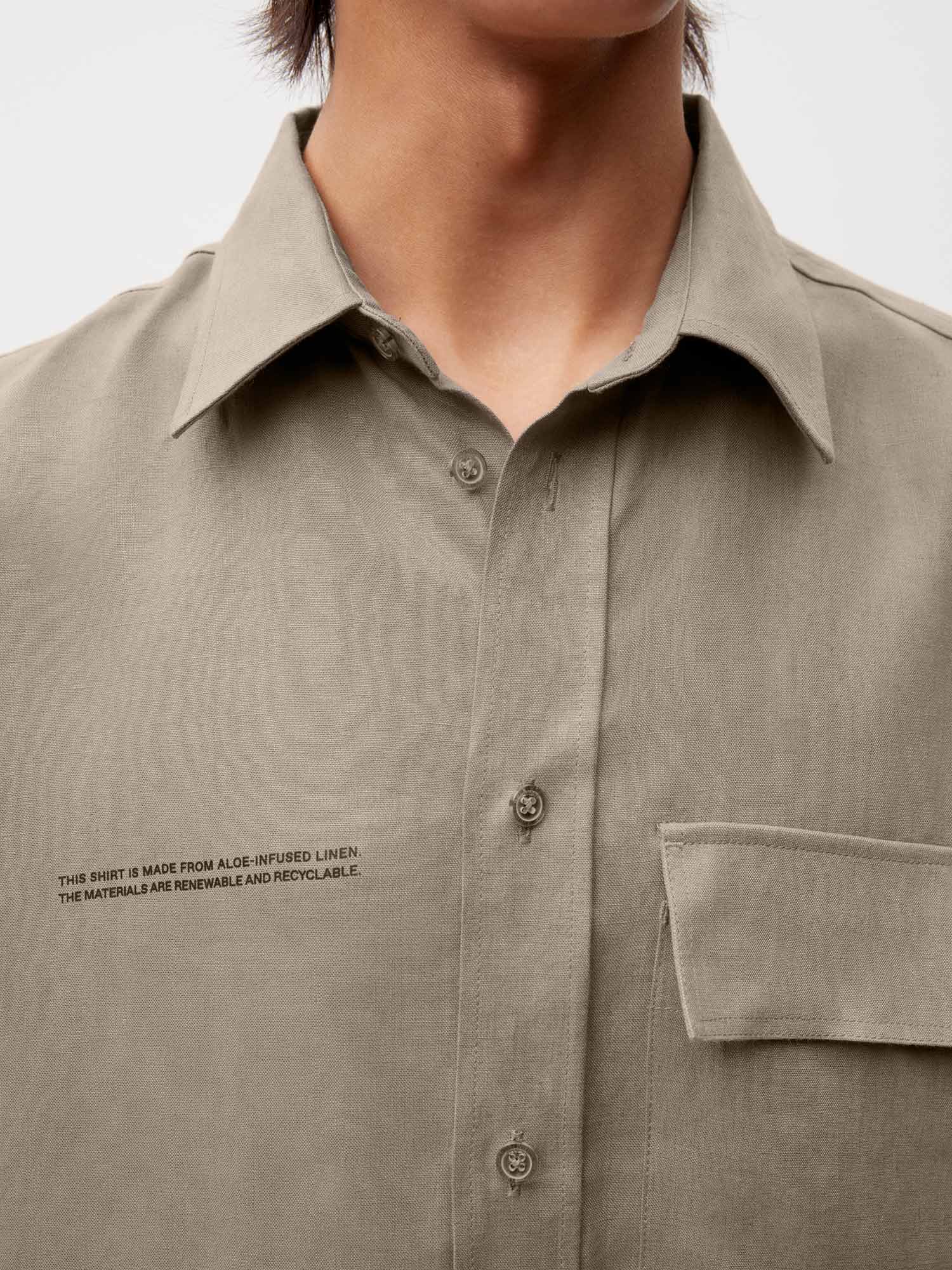 Aloe Linen Short Sleeve Shirt Male