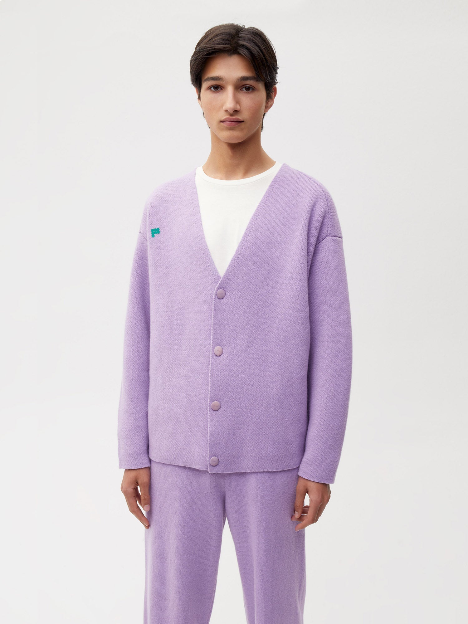 Cashmere Cardigan Orchid Purple Male