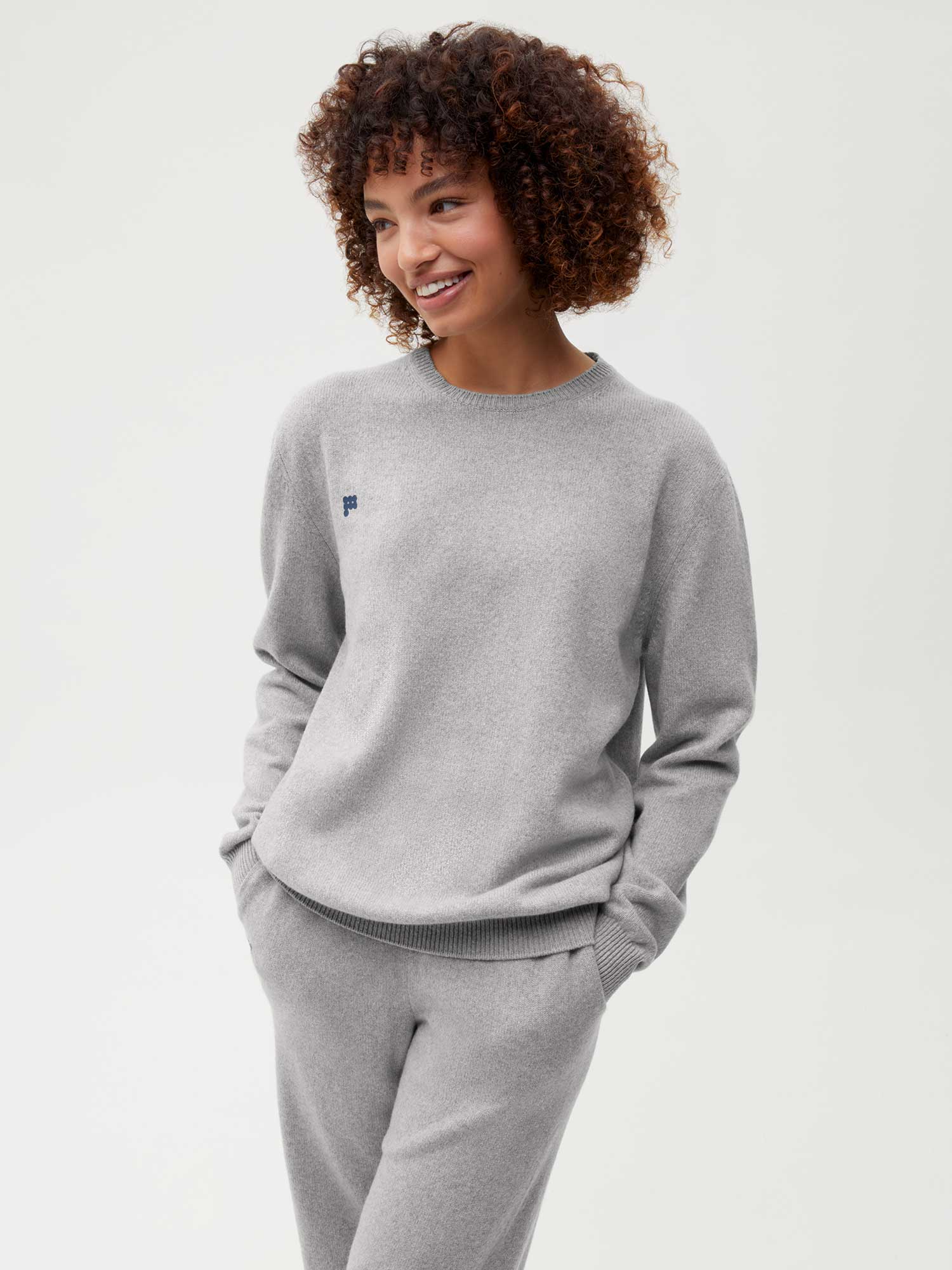 Cashmere Crewneck Pale Grey Melange Female