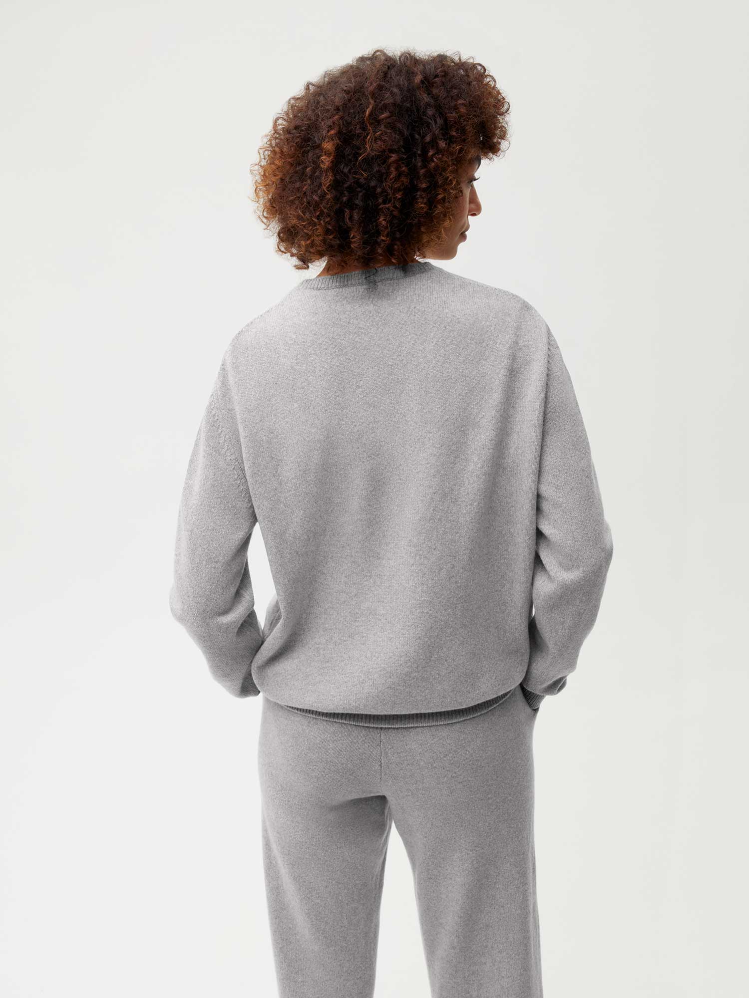 Cashmere Crewneck Pale Grey Melange Female