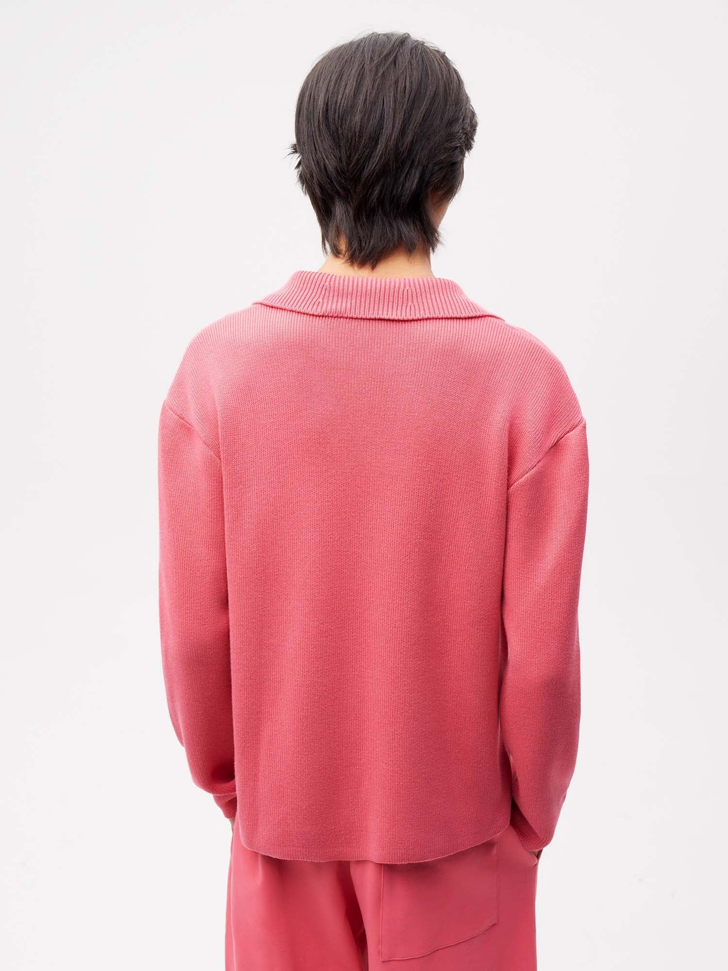 Open Collar Knit Jumper Male