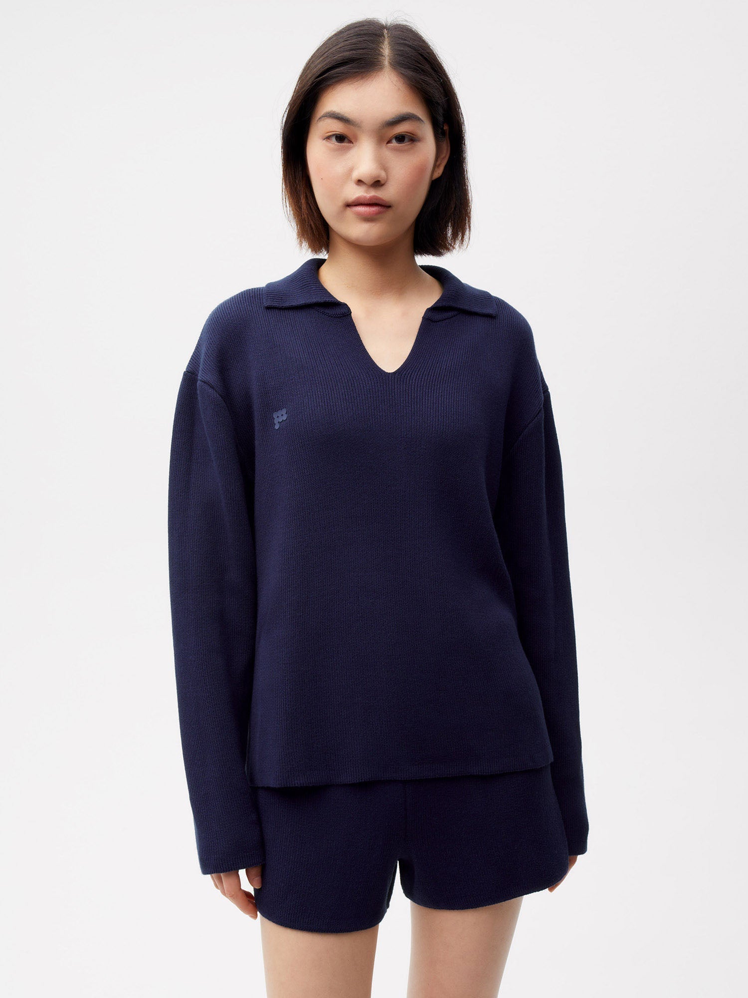 Open Collar Knit Jumper Female