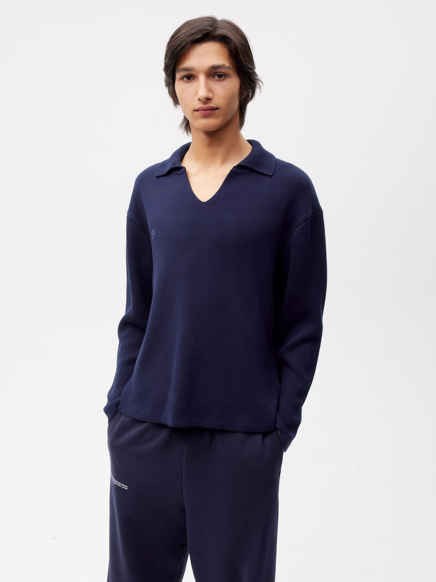 Open Collar Knit Jumper Male