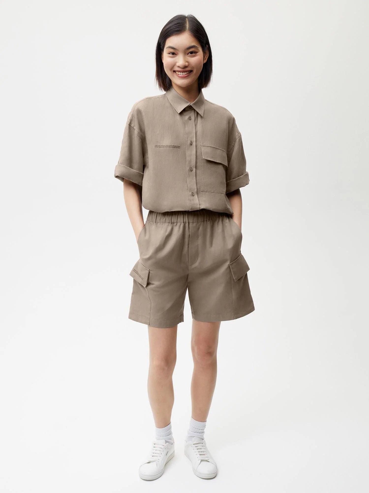 Organic Cotton Blend Cargo Shorts Female