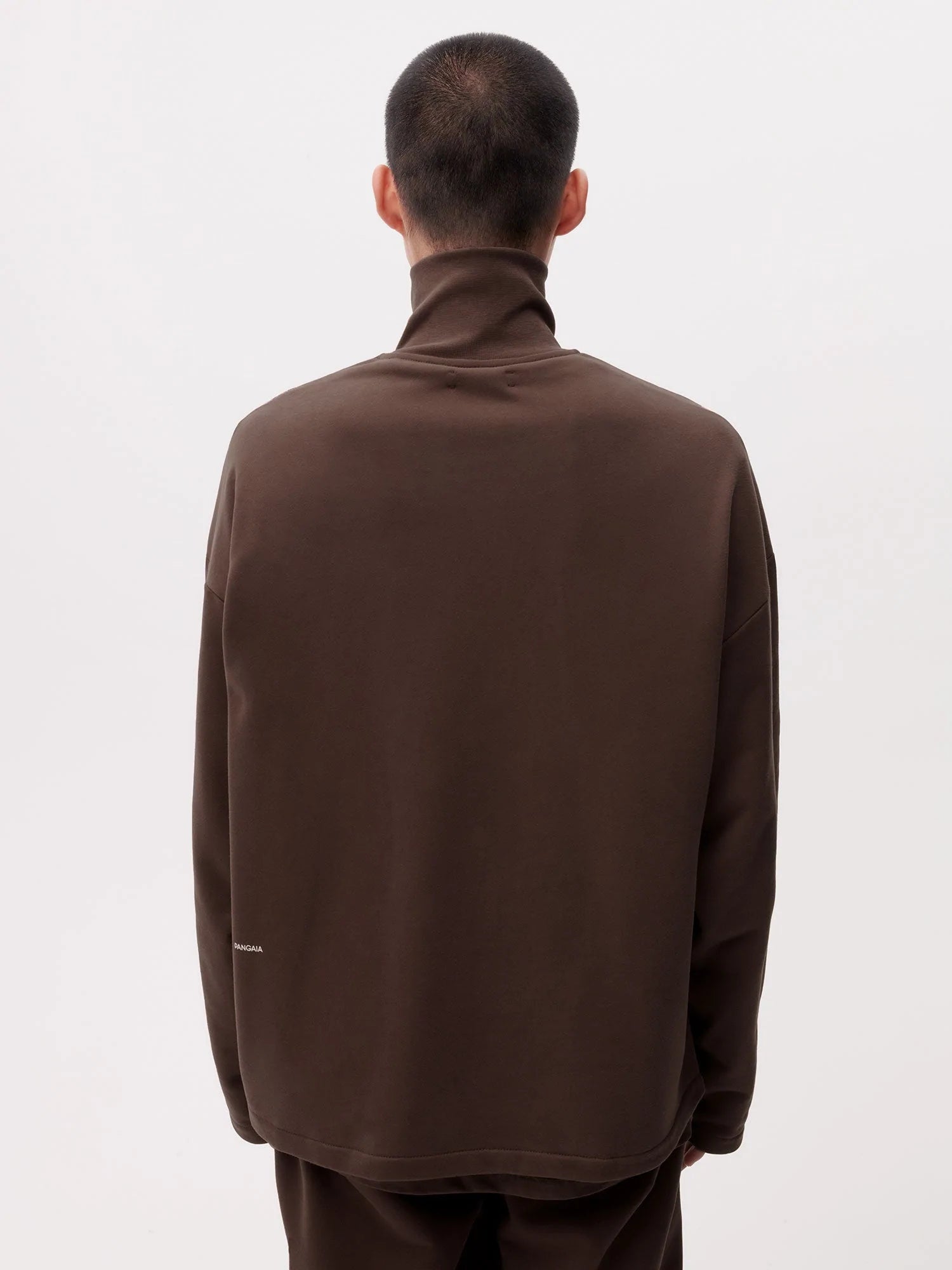 Earth Tones Organic Cotton Half Zip Sweatshirt Chesnut Brown 