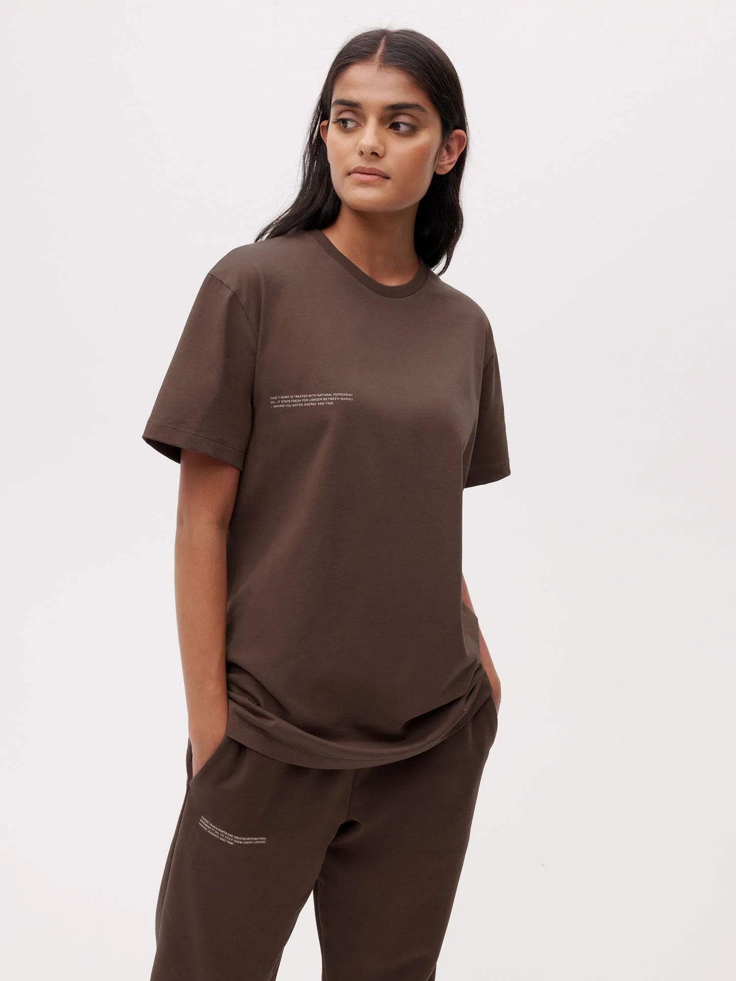 Earth Tones Organic Cotton T Shirt Chesnut Brown Female