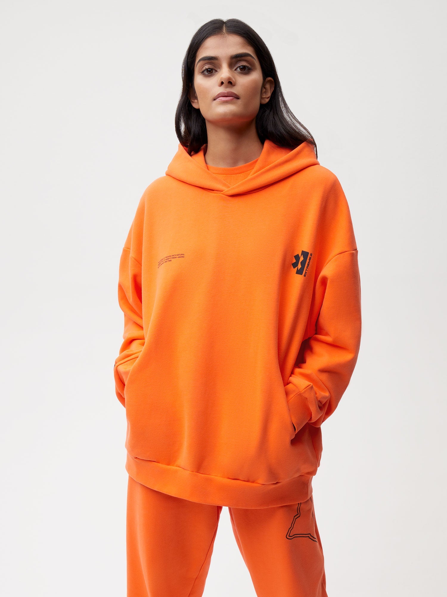 PANGAIA x Extreme-E Hoodie—persimmon orange female