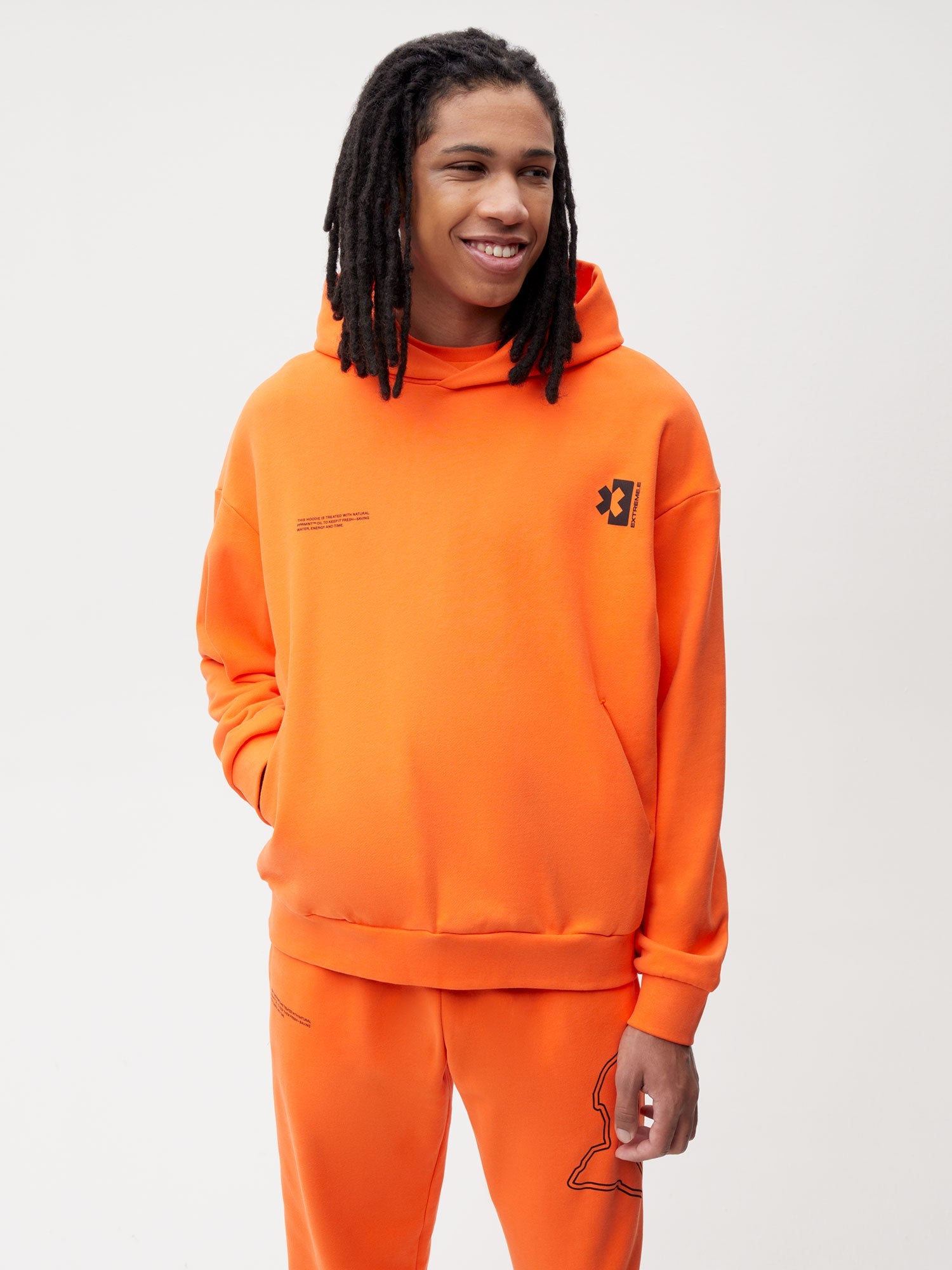 PANGAIA x Extreme-E Hoodie—persimmon orange male