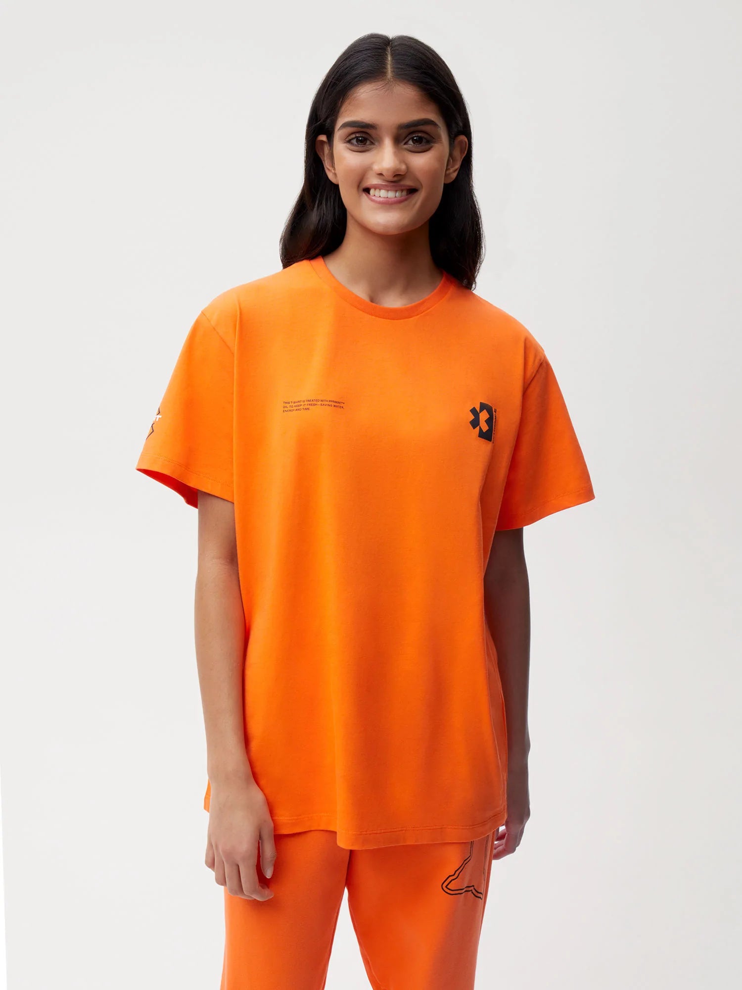 PANGAIA x Extreme-E T-shirt—persimmon orange female