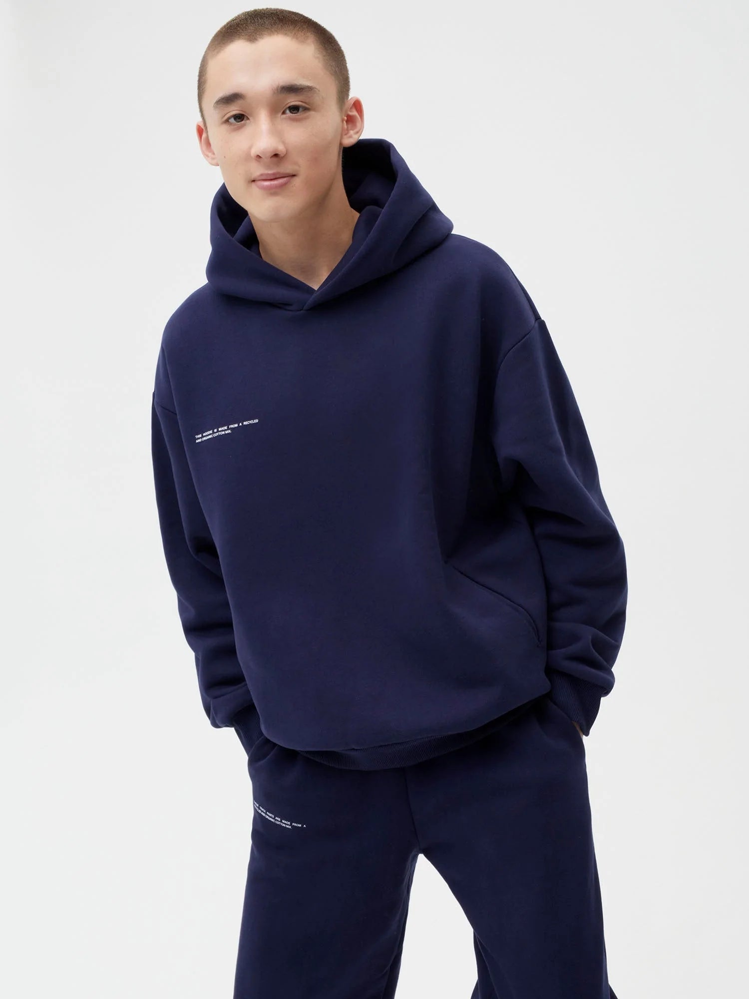 Heavyweight Recycled Cotton Hoodie Navy