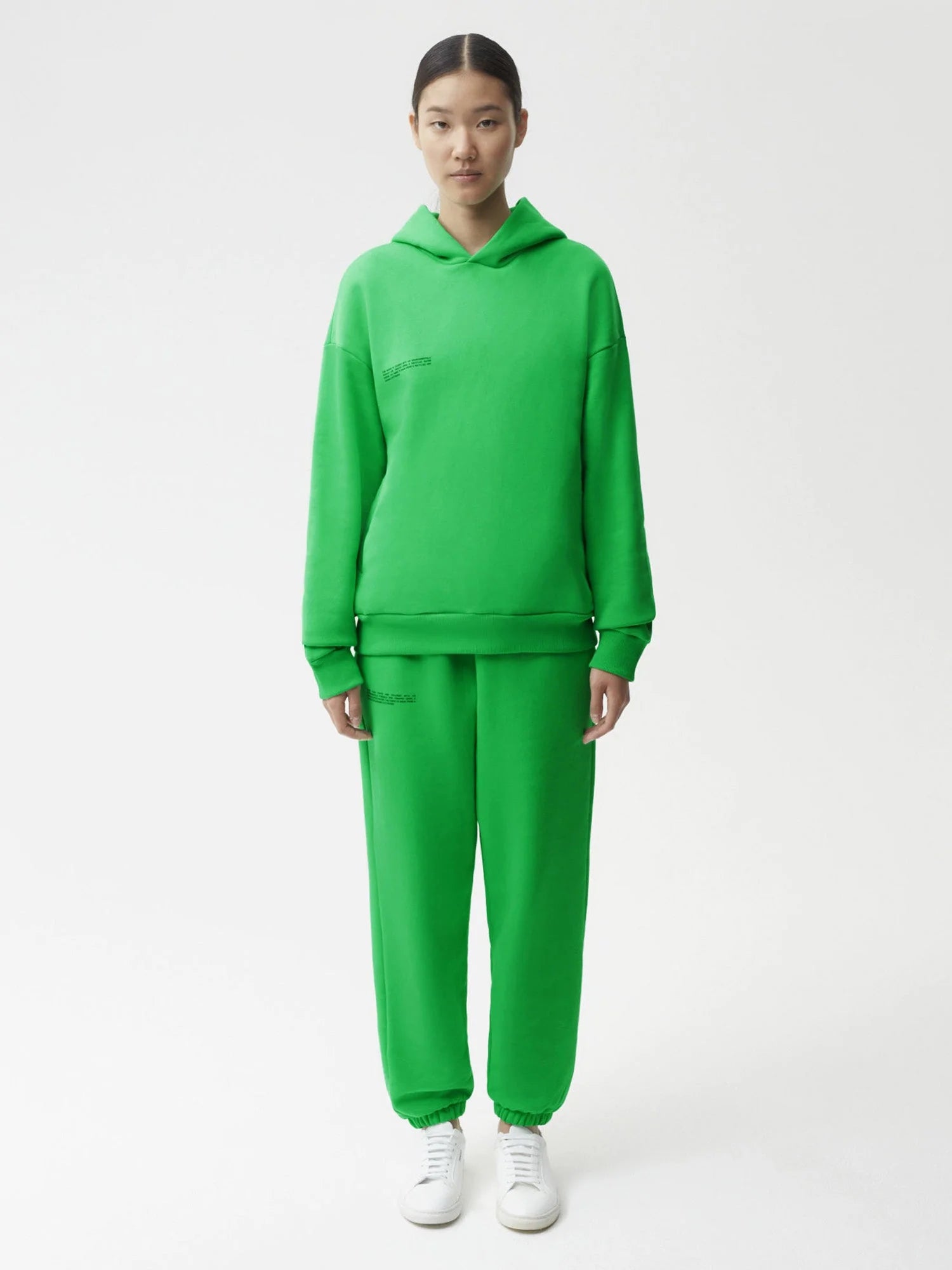 Heavyweight Recycled Cotton Trackpants Jade Green Female Model