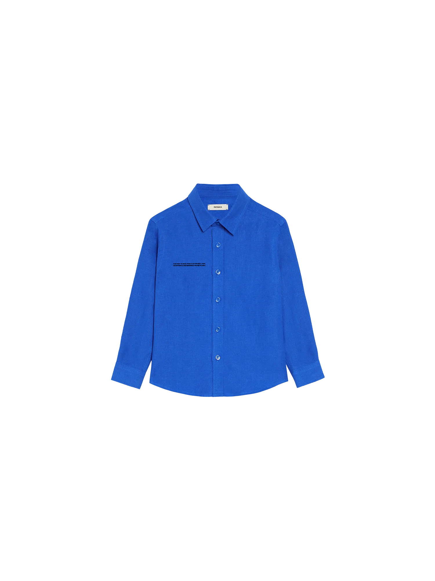 Kids Aloe Linen Long Sleeve Shirt—cobalt blue-packshot-3