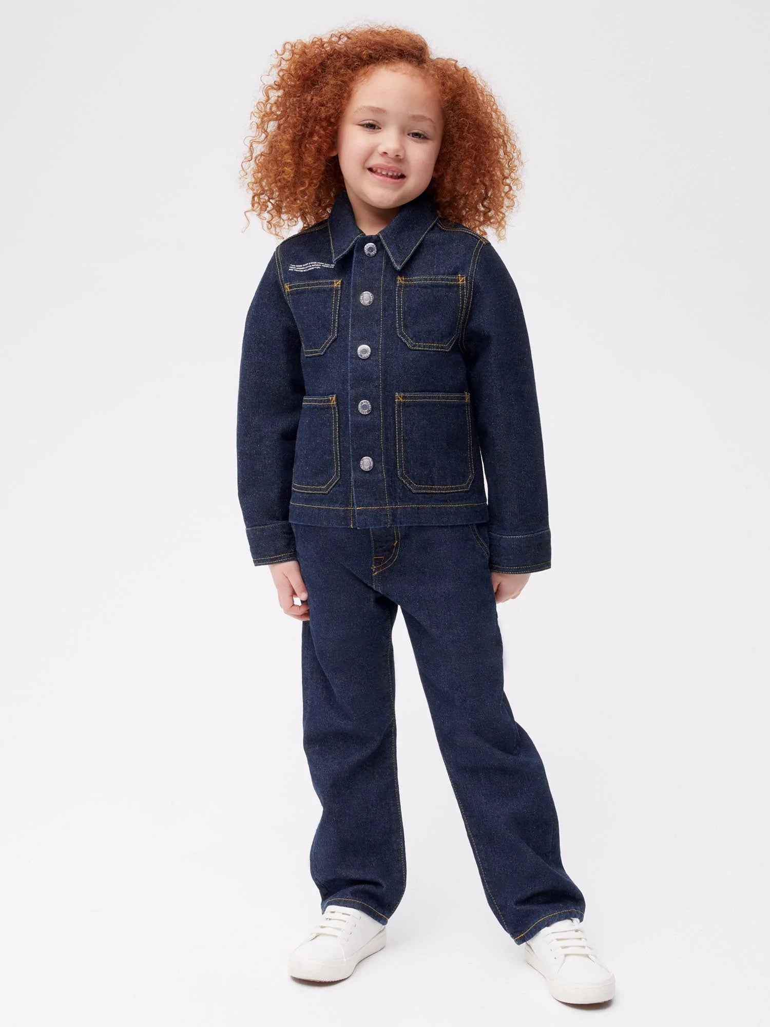 Kids Hemp Denim Jacket Dark Indigo Wash