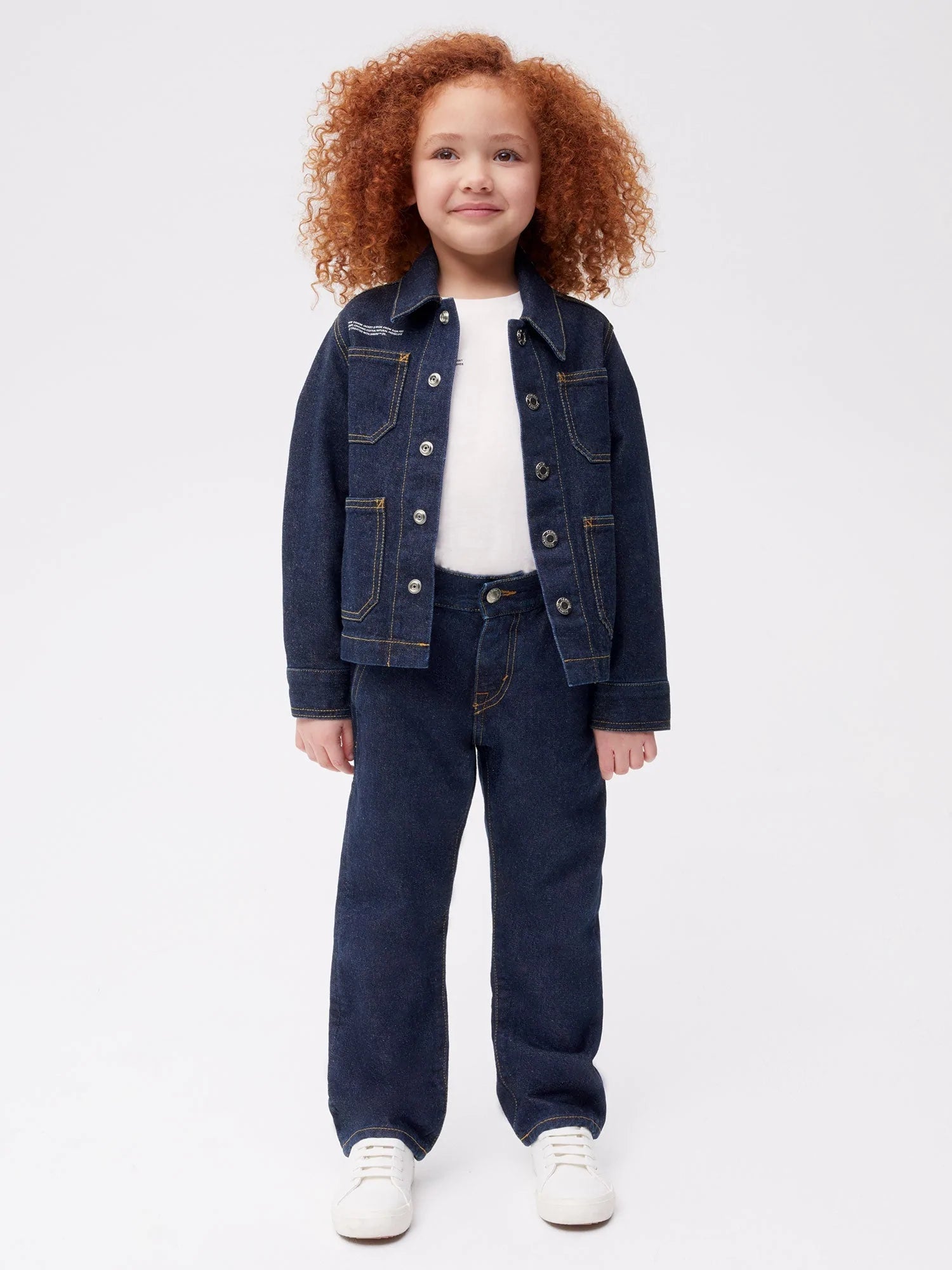 Kids Hemp Denim Jacket Dark Indigo Wash