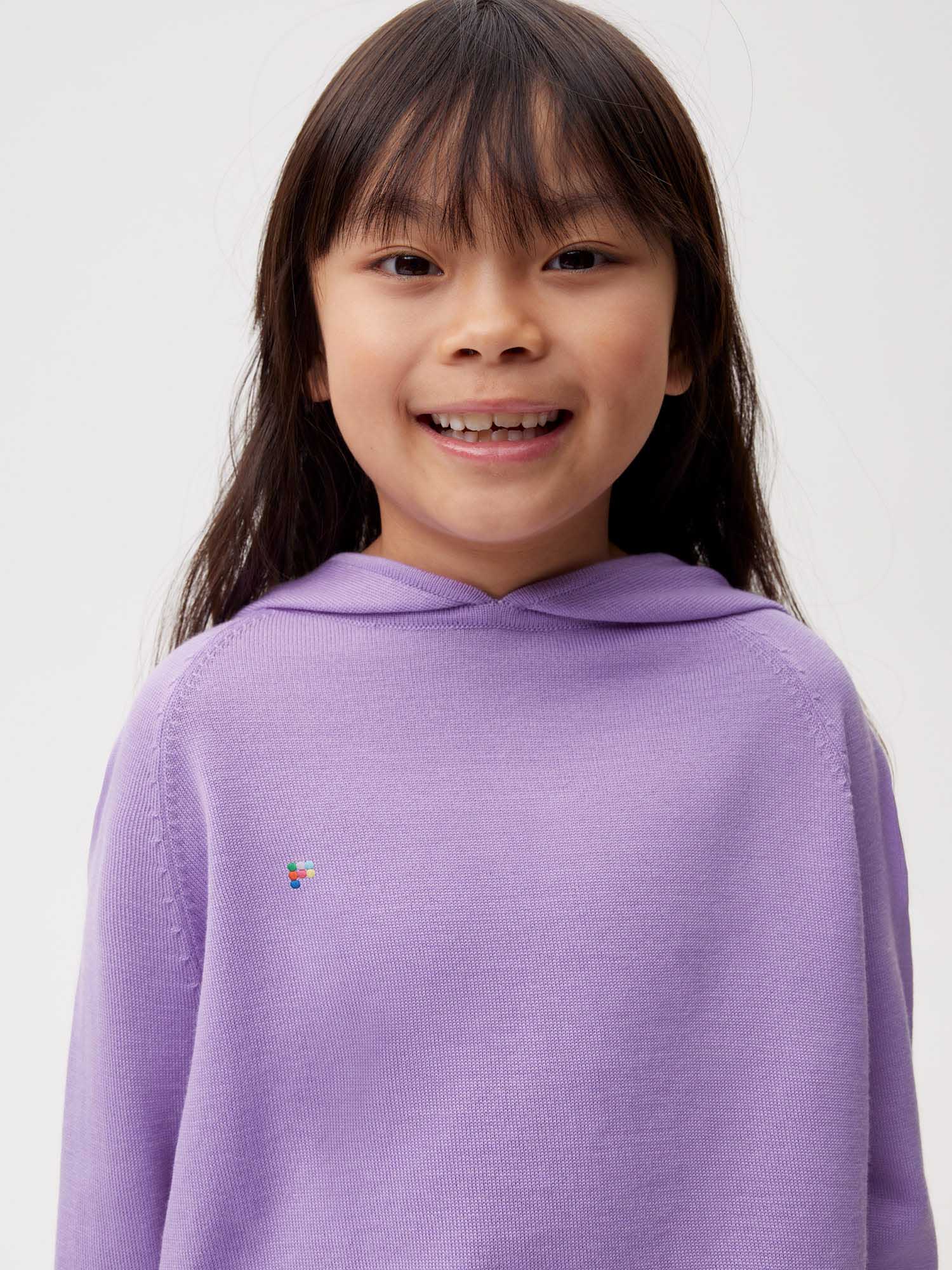 Kids Merino Hoodie Orchid Purple