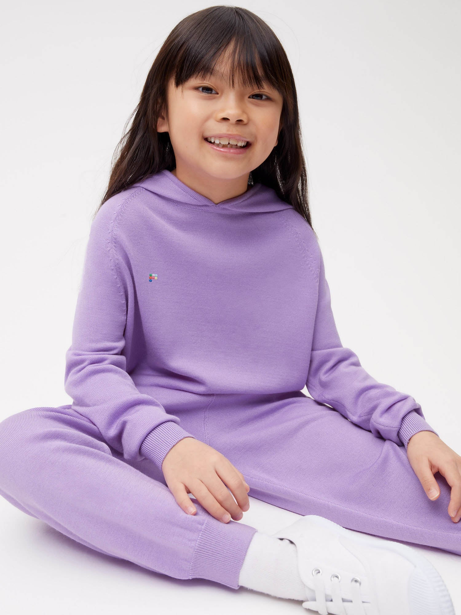 Kids Merino Hoodie Orchid Purple