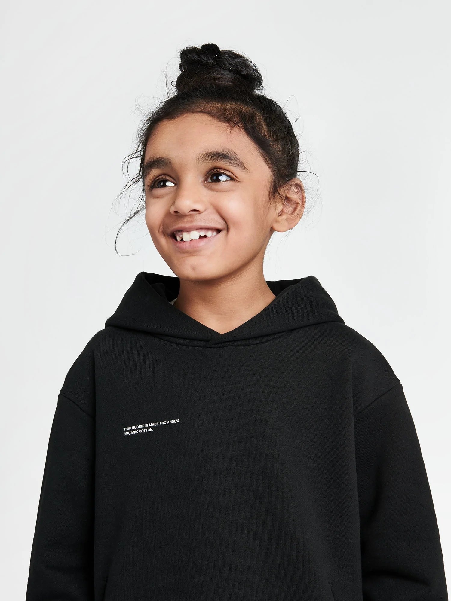 Kids Organic Cotton Hoodie Black Model