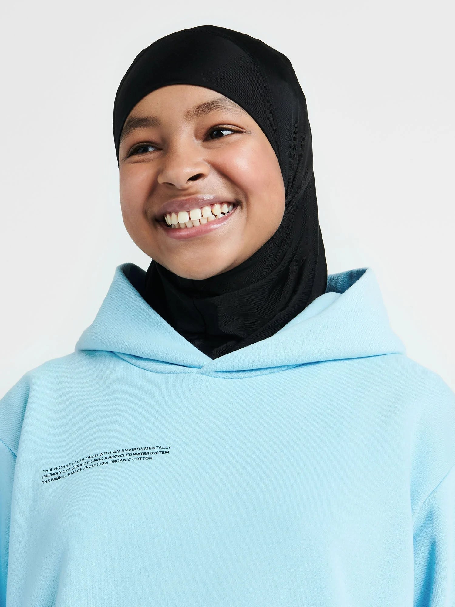 Kids Organic Cotton Hoodie Celestial Blue Model