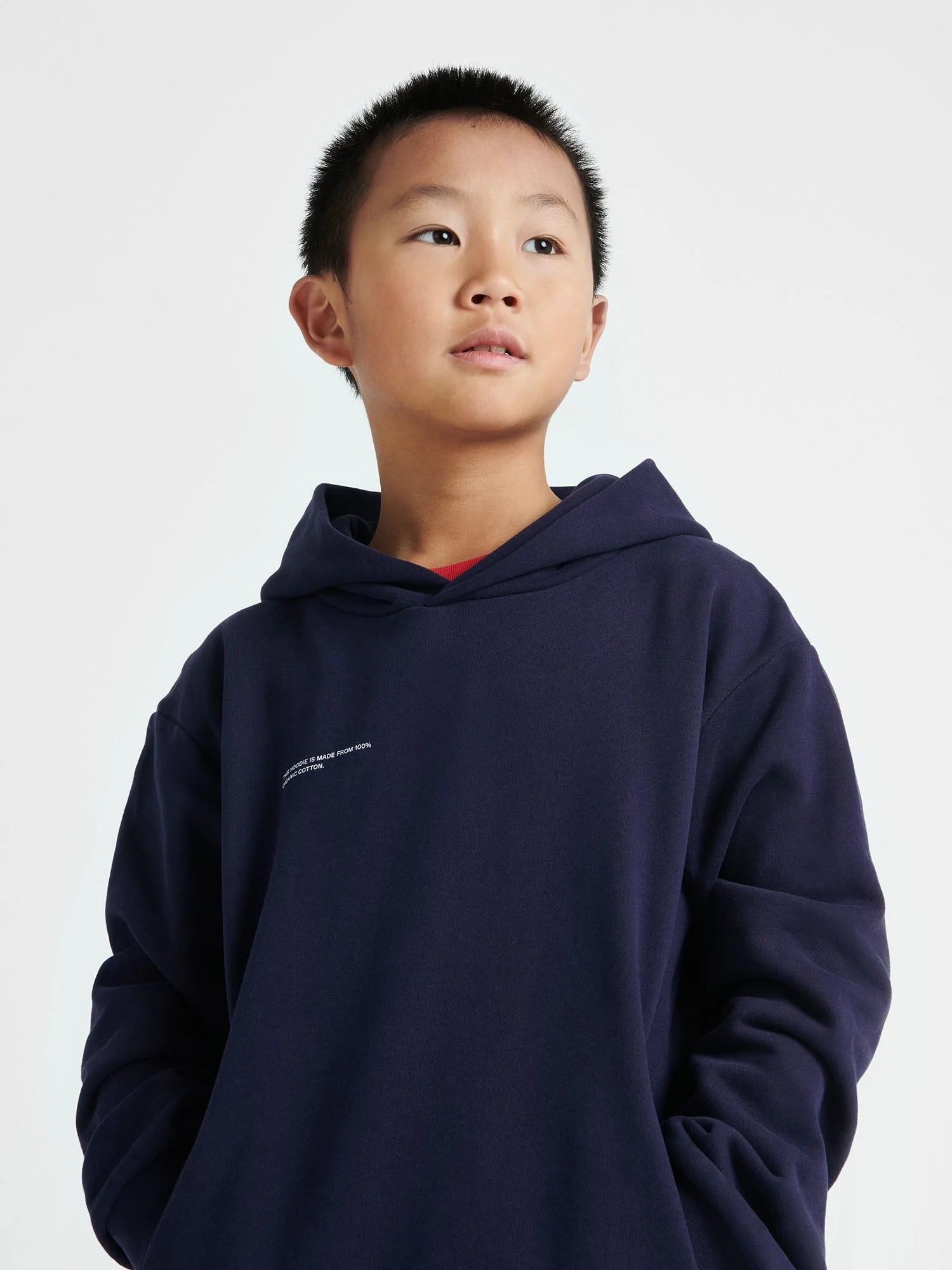 Kids Organic Cotton Hoodie Navy Model